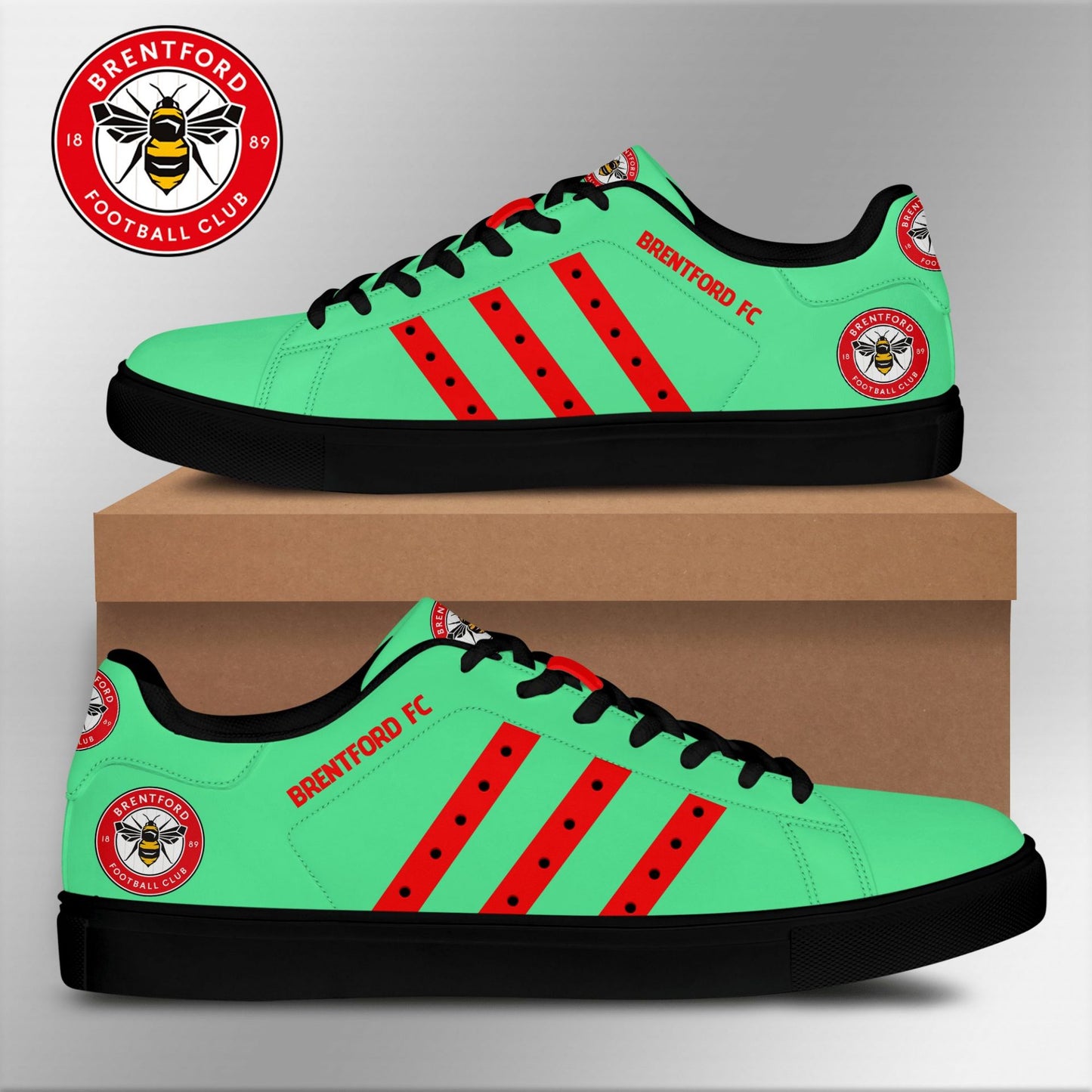 Ideafootwear Brentford FC Skate Stan Shoes Sneakes For Men And Women