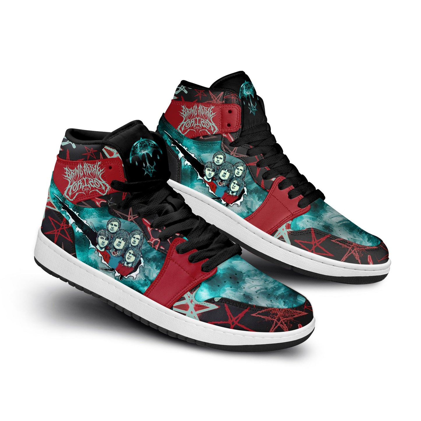 Ideafootwear Bring Me The Horizon AJ1 High Sneakers Shoes For Men And Women