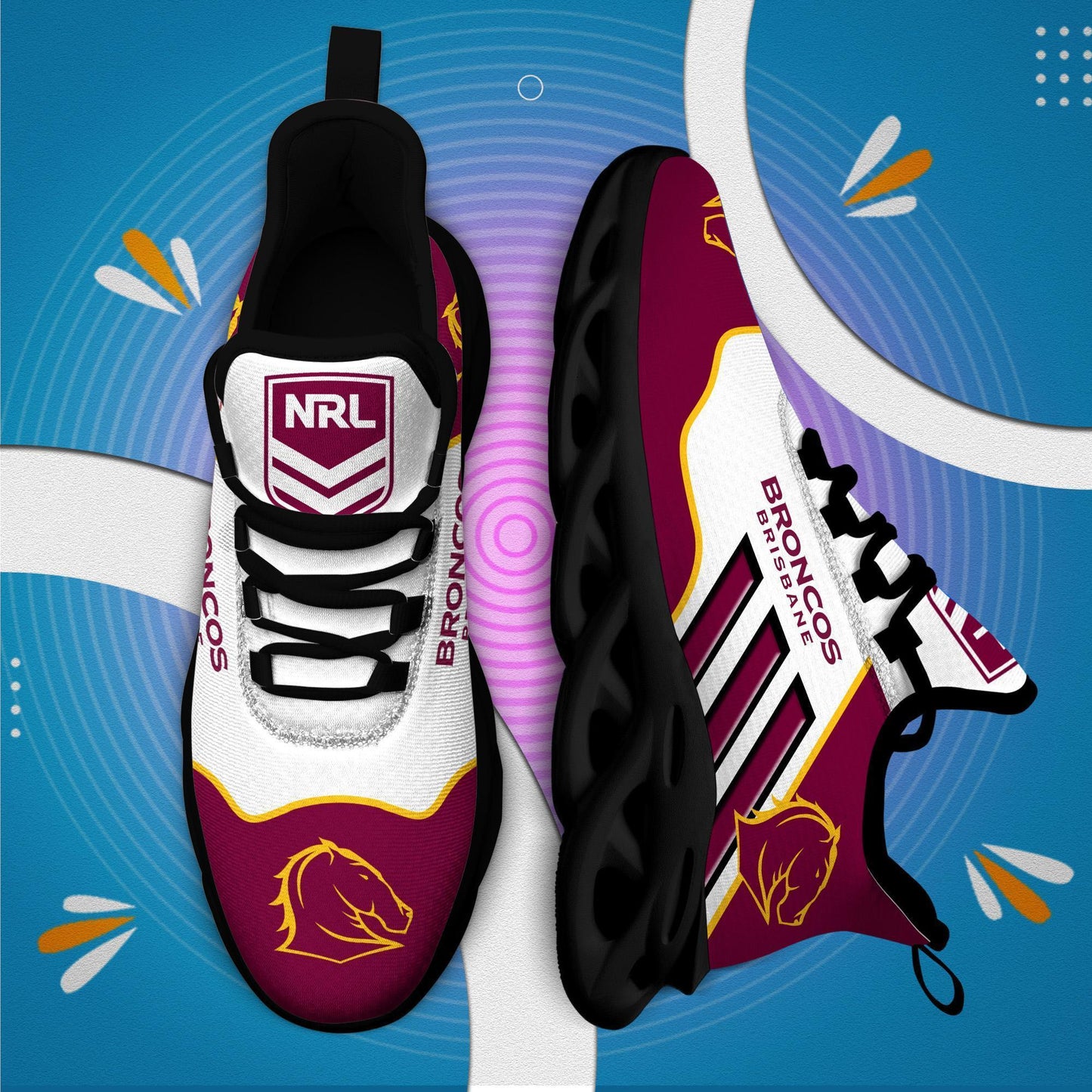 Ideafootwear Brisbane Broncos Max Soul Shoes Sneakers For Men And Women