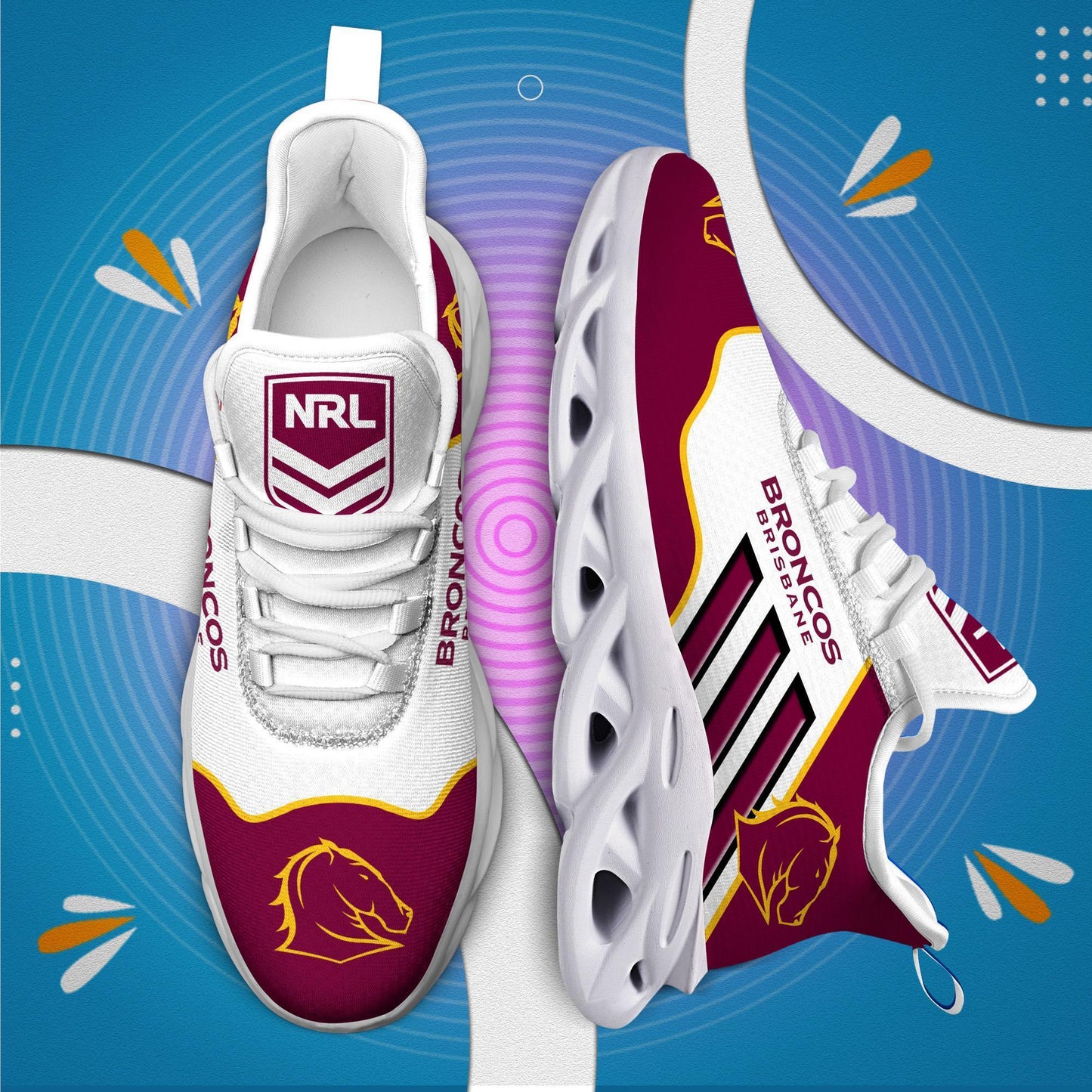 Ideafootwear Brisbane Broncos Max Soul Shoes Sneakers For Men And Women
