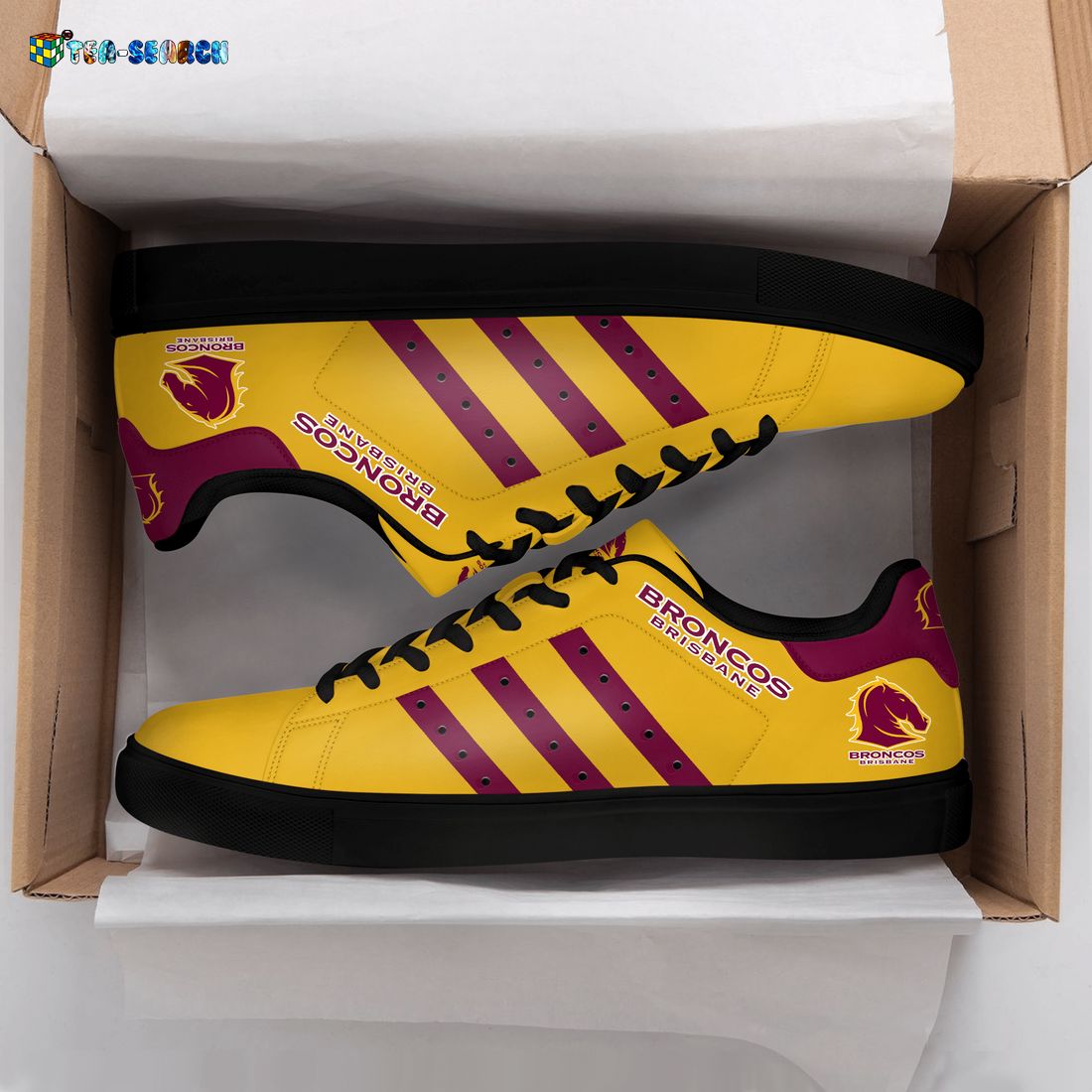 Ideafootwear Brisbane Broncos Skate Stan Shoes Sneakes For Men And Women