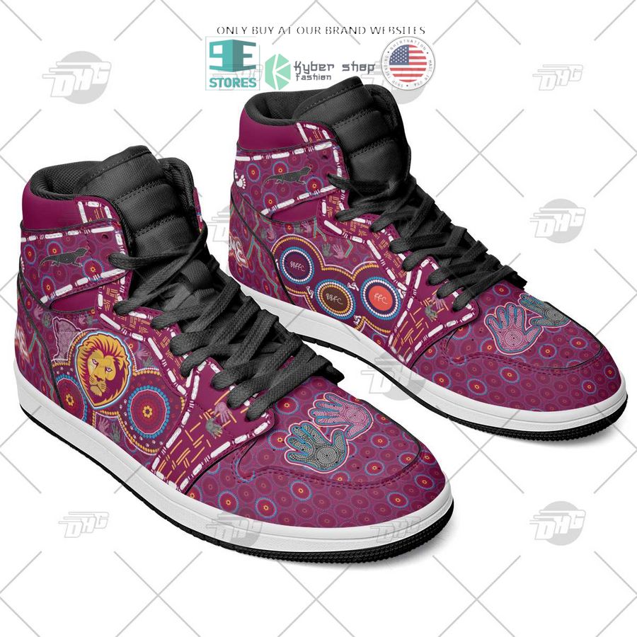 Ideafootwear Brisbane Lions AFL AJ1 High Sneakers Shoes For Men And Women