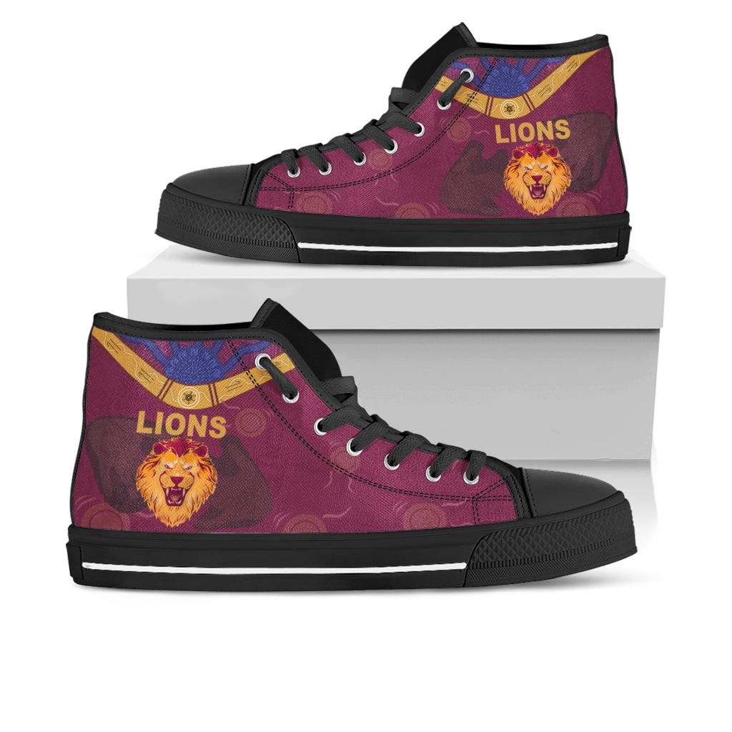 Ideafootwear Brisbane Lions High Top Canvas Sneakers Shoes For Men And Women