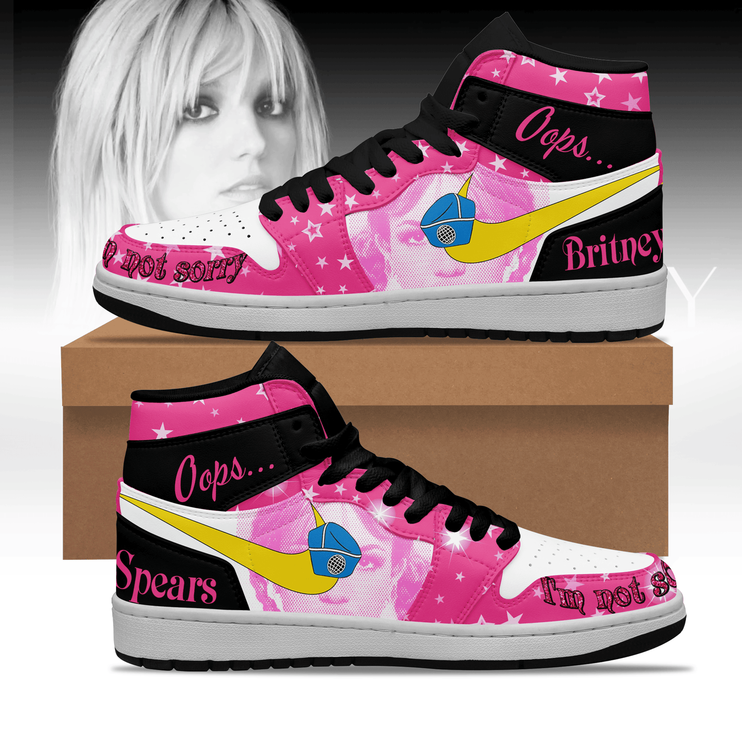 Ideafootwear Britney Spears AJ1 High Sneakers Shoes For Men And Women