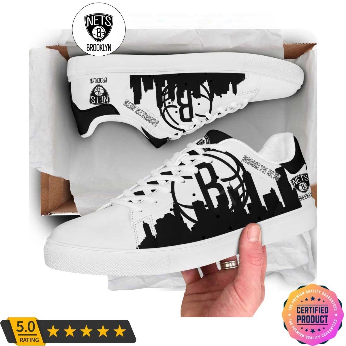Ideafootwear Brooklyn Nets Skate Stan Shoes Sneakes For Men And Women