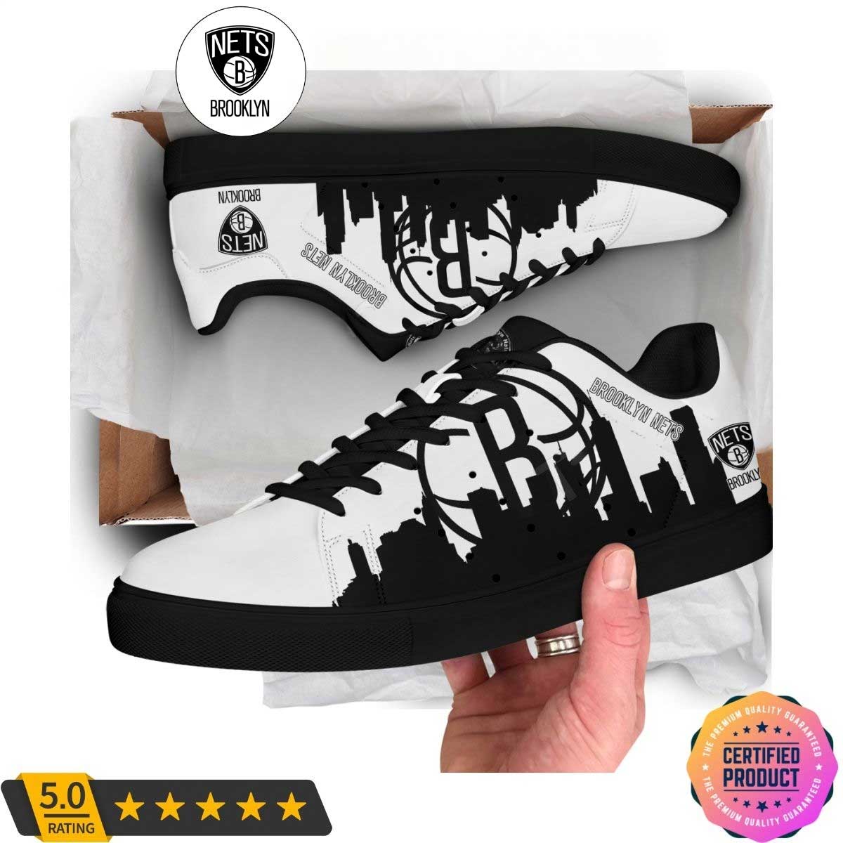 Ideafootwear Brooklyn Nets Skate Stan Shoes Sneakes For Men And Women