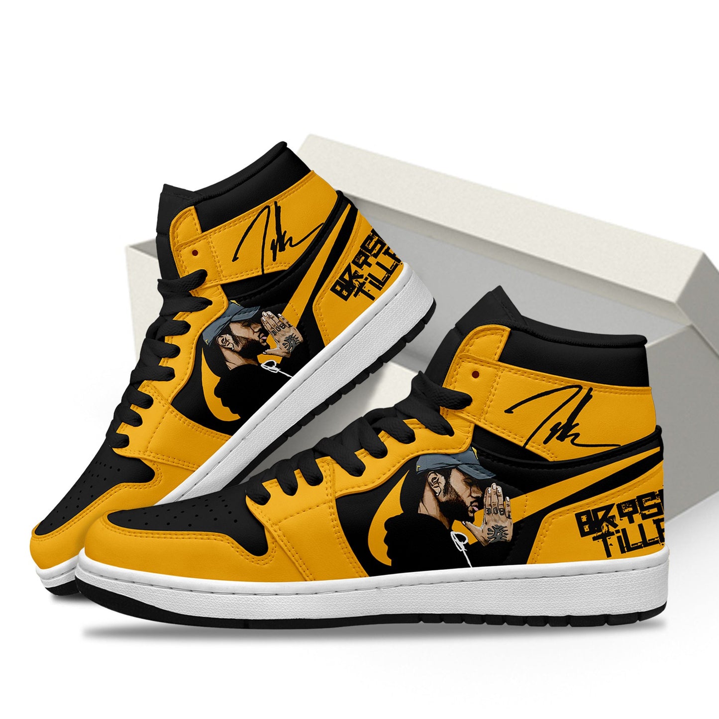 Ideafootwear Bryson Tiller AJ1 High Sneakers Shoes For Men And Women