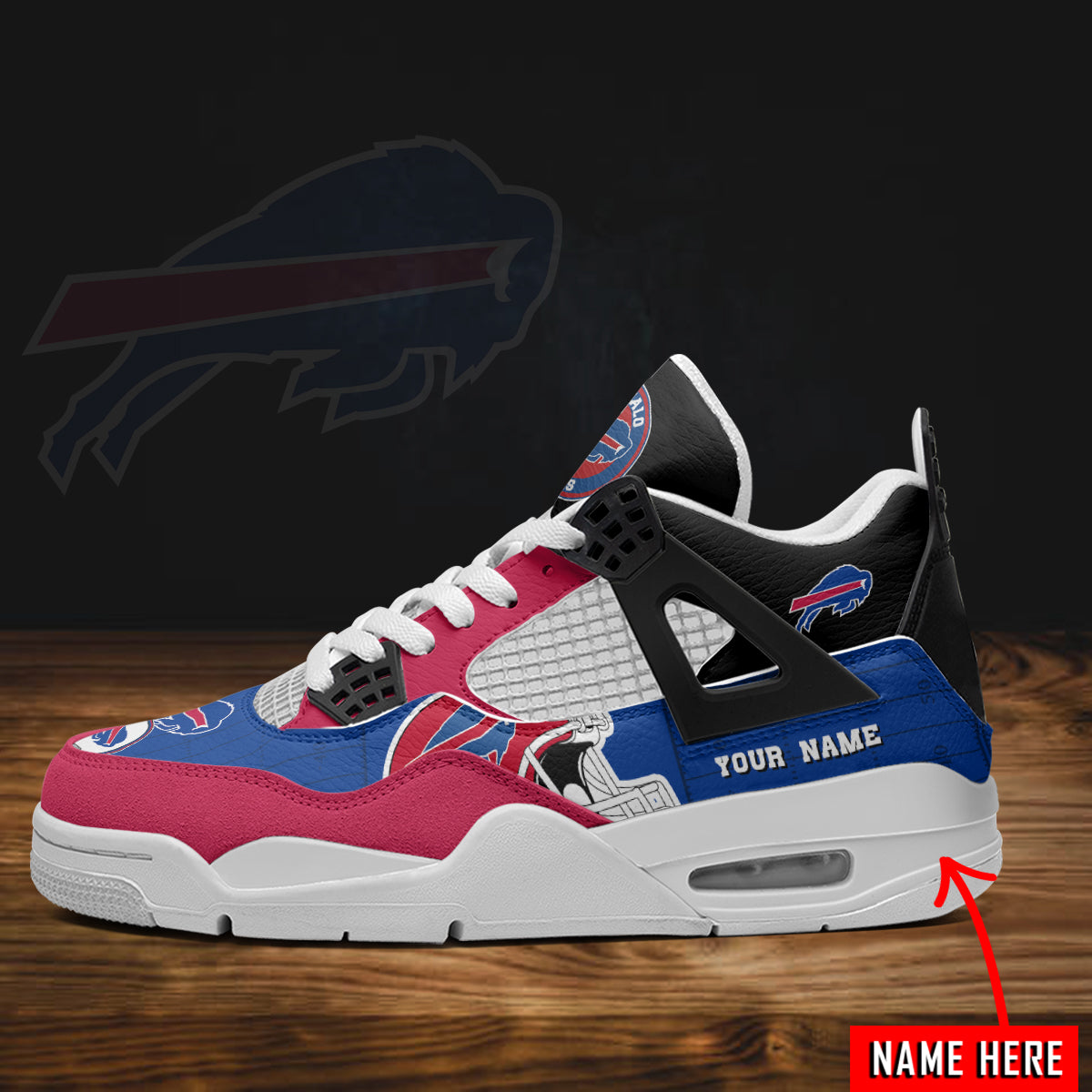 Ideafootwear Buffalo Bills AJ4 Sneakers Shoes For Men And Women