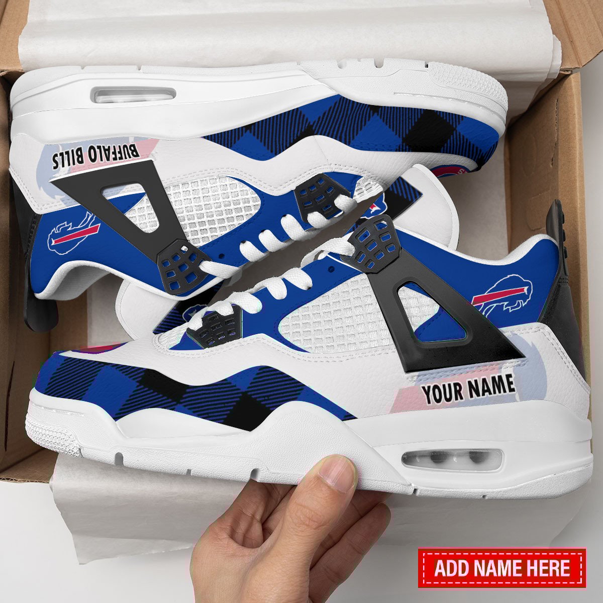 Ideafootwear Buffalo Bills AJ4 Sneakers Shoes For Men And Women
