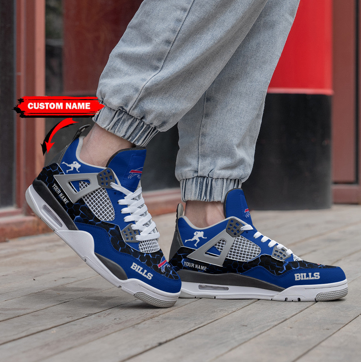 Ideafootwear Buffalo Bills AJ4 Sneakers Shoes For Men And Women