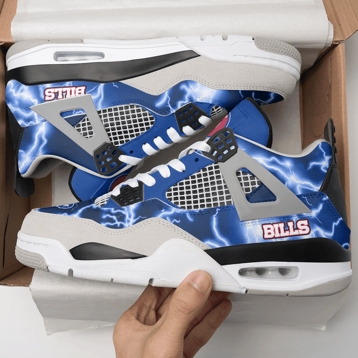 Ideafootwear Buffalo Bills AJ4 Sneakers Shoes For Men And Women