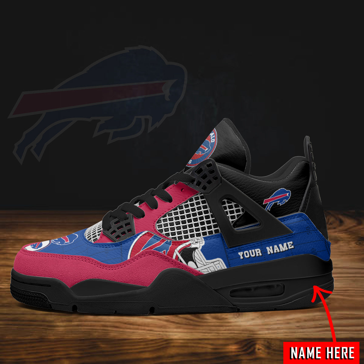 Ideafootwear Buffalo Bills AJ4 Sneakers Shoes For Men And Women
