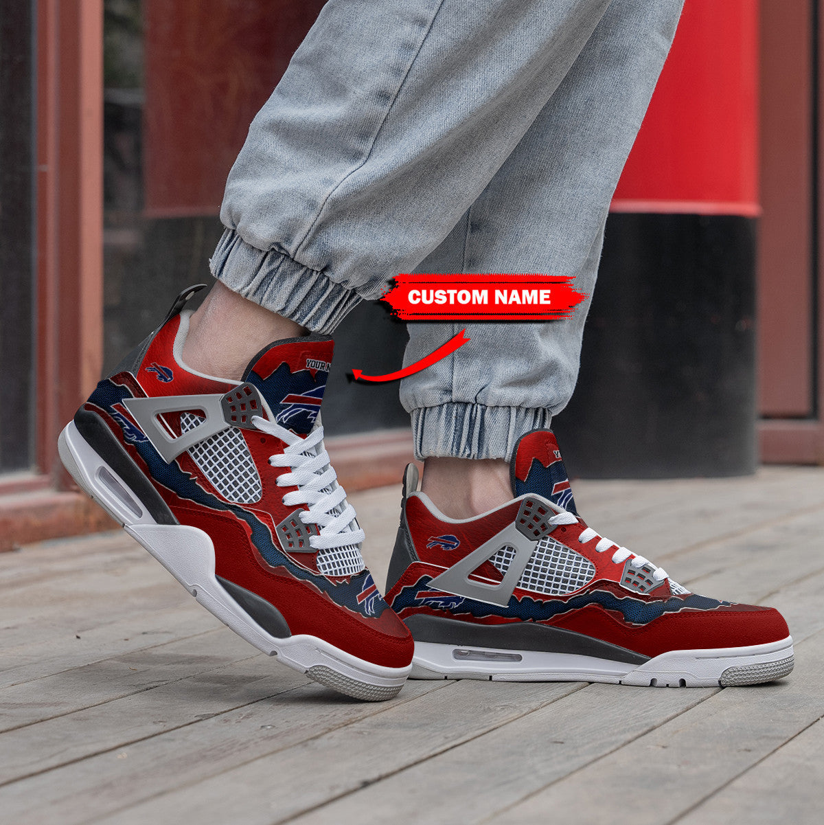 Ideafootwear Buffalo Bills AJ4 Sneakers Shoes For Men And Women