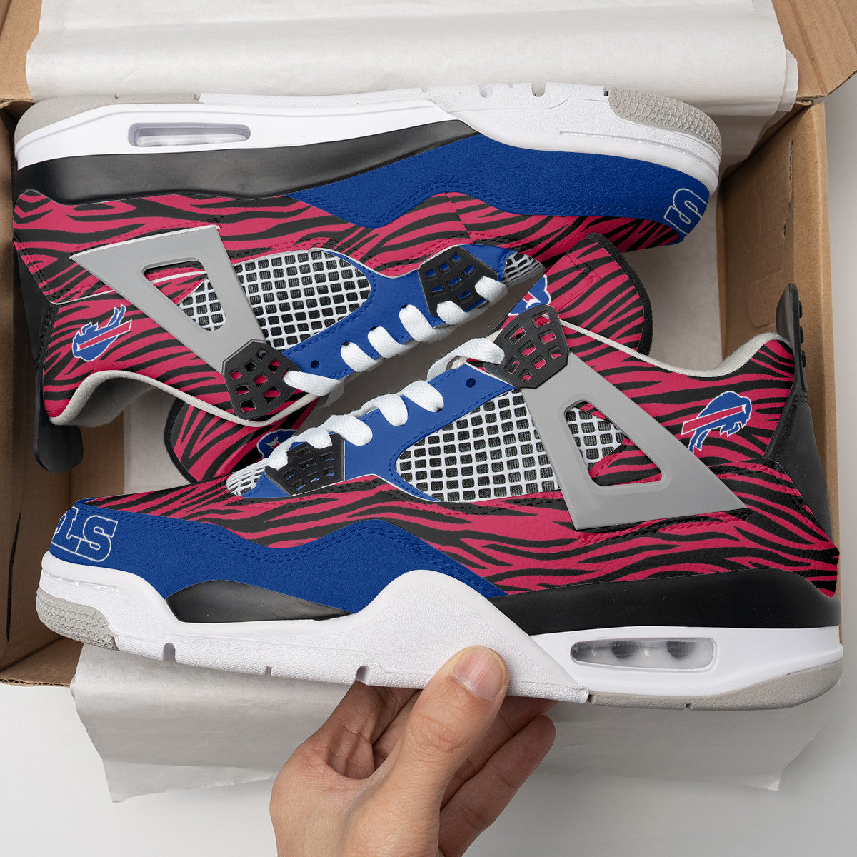 Ideafootwear Buffalo Bills AJ4 Sneakers Shoes For Men And Women