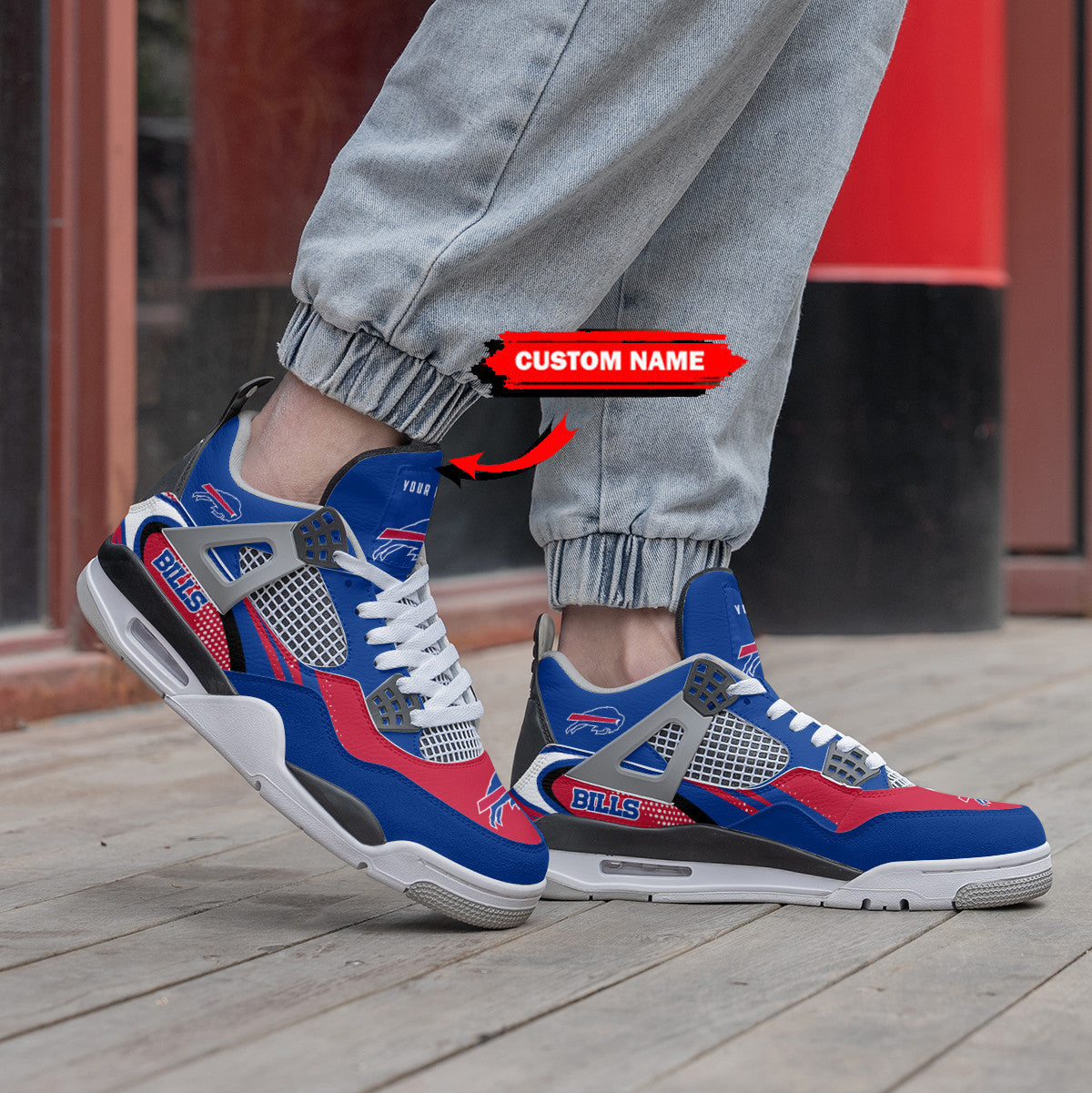 Ideafootwear Buffalo Bills AJ4 Sneakers Shoes For Men And Women