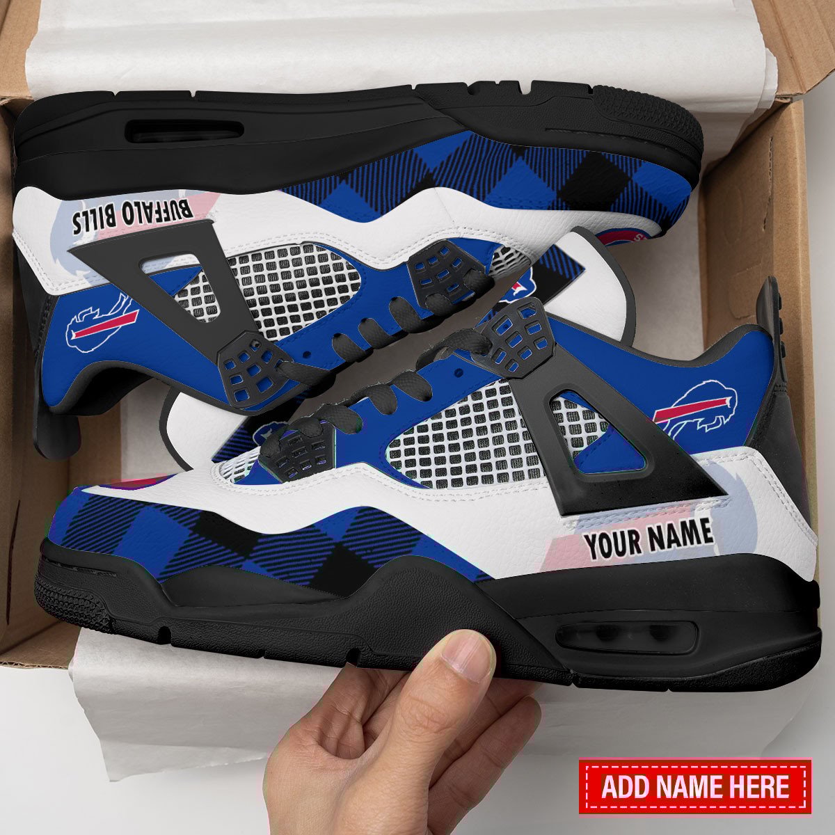 Ideafootwear Buffalo Bills AJ4 Sneakers Shoes For Men And Women