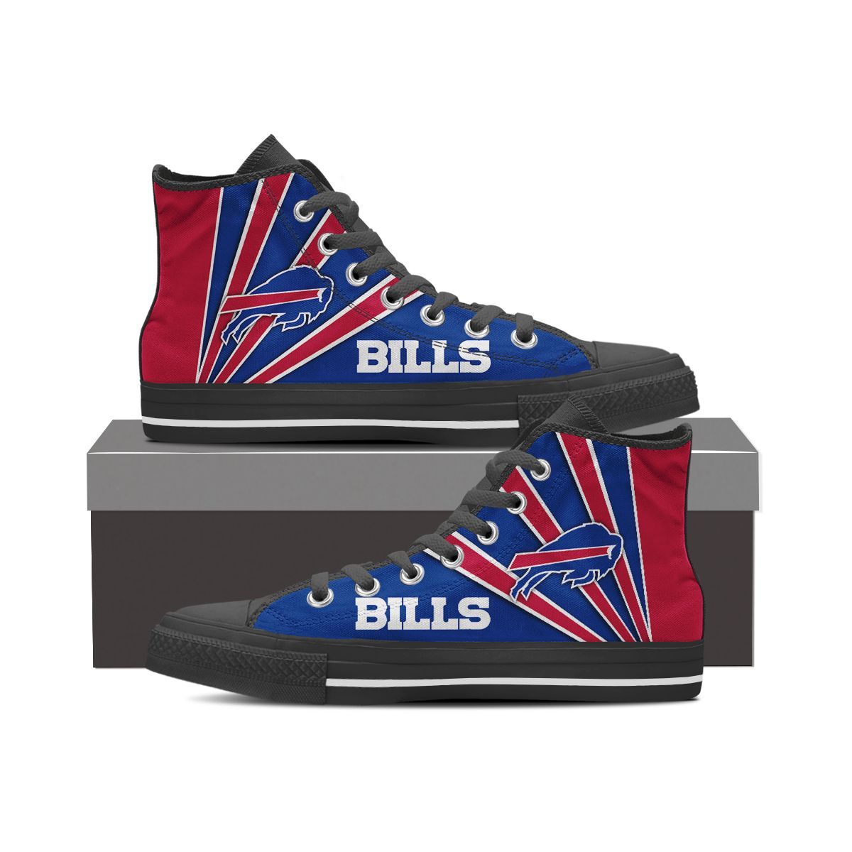 Ideafootwear Buffalo Bills High Top Canvas Sneakers Shoes For Men And Women