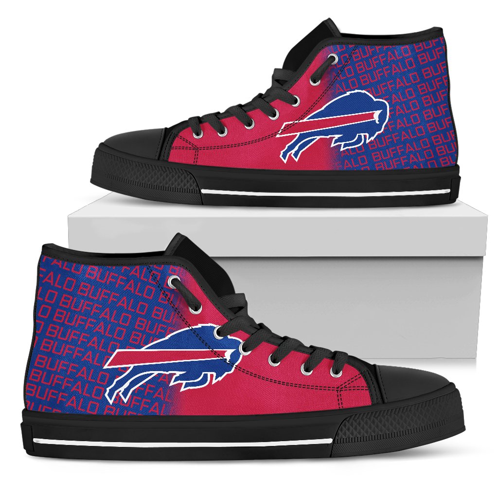 Ideafootwear Buffalo Bills High Top Canvas Sneakers Shoes For Men And Women