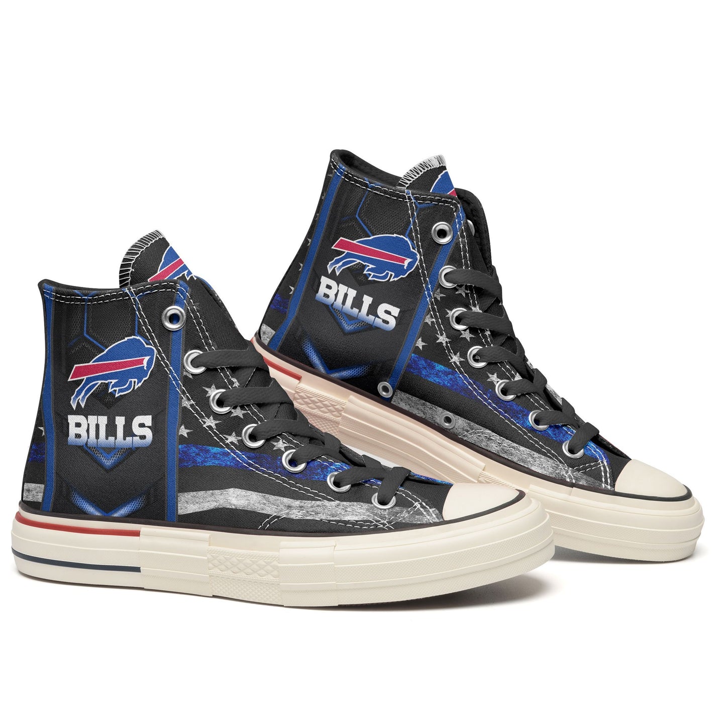 Ideafootwear Buffalo Bills High Top Canvas Sneakers Shoes For Men And Women