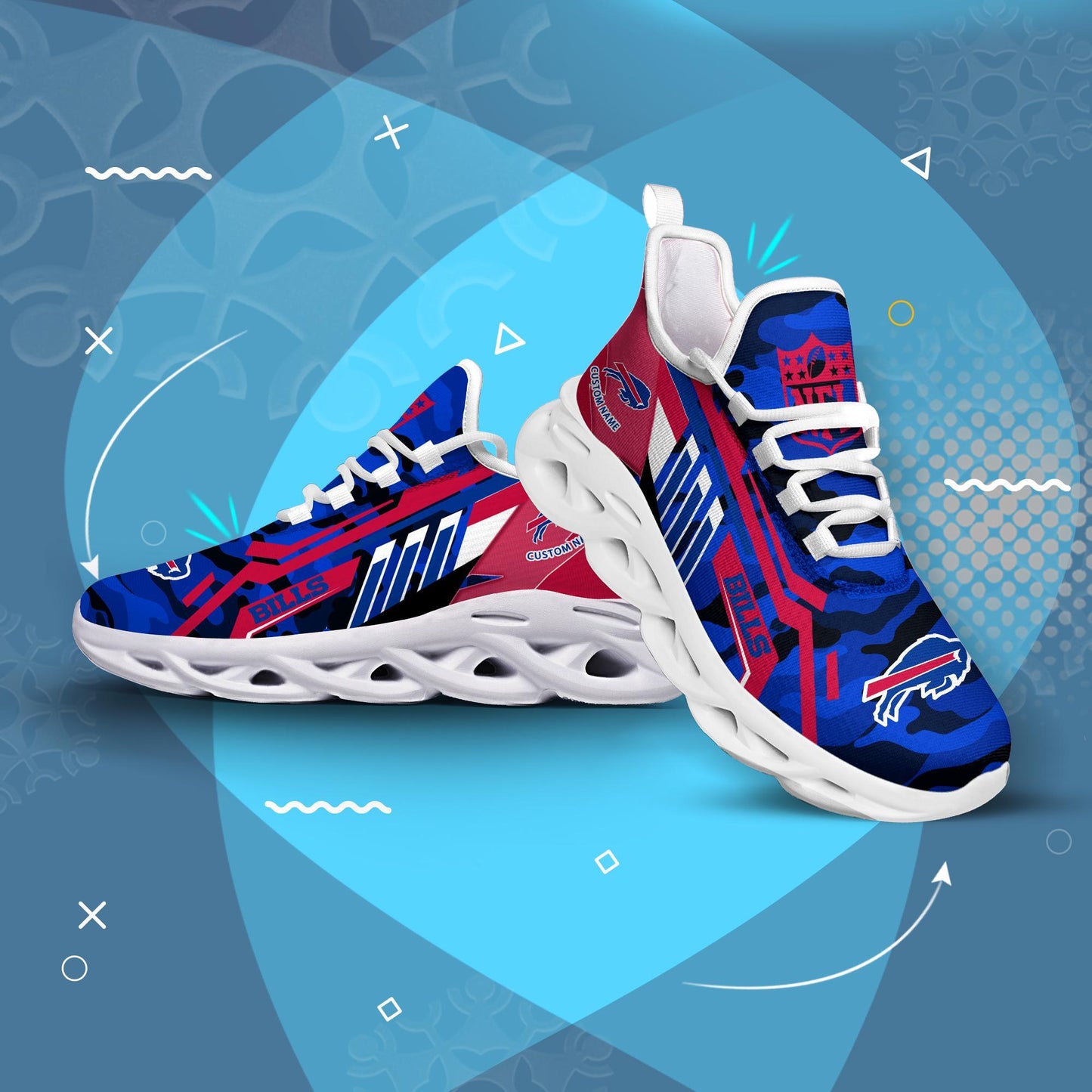 Ideafootwear Buffalo Bills Max Soul Shoes Sneakers For Men And Women