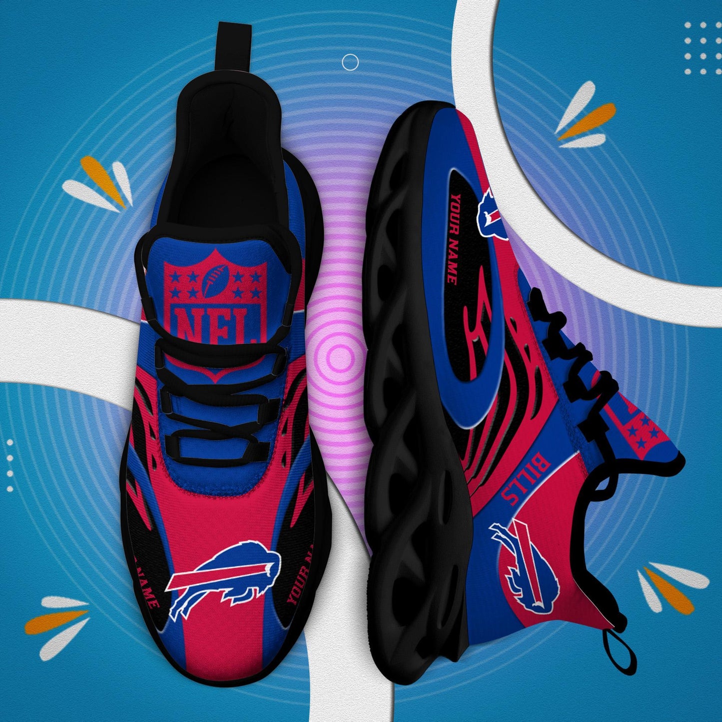 Ideafootwear Buffalo Bills Max Soul Shoes Sneakers For Men And Women