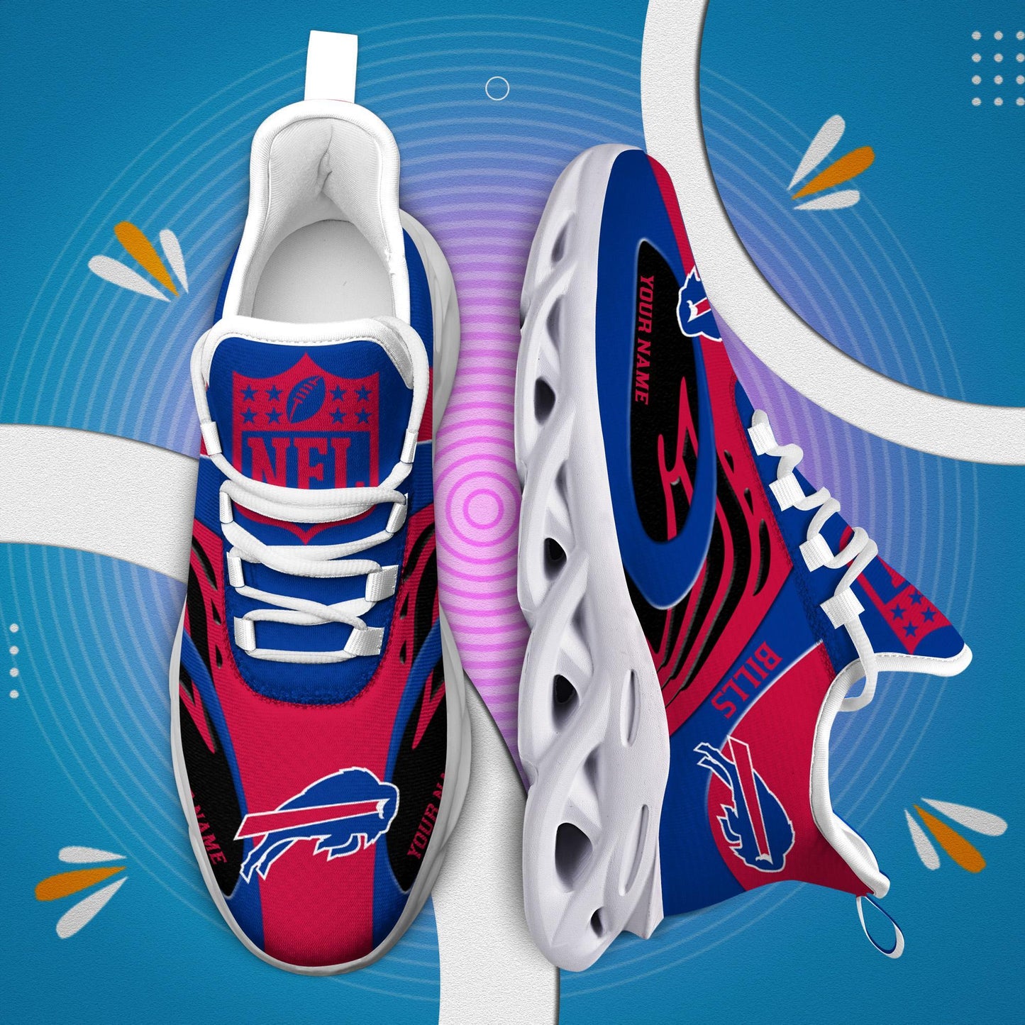 Ideafootwear Buffalo Bills Max Soul Shoes Sneakers For Men And Women