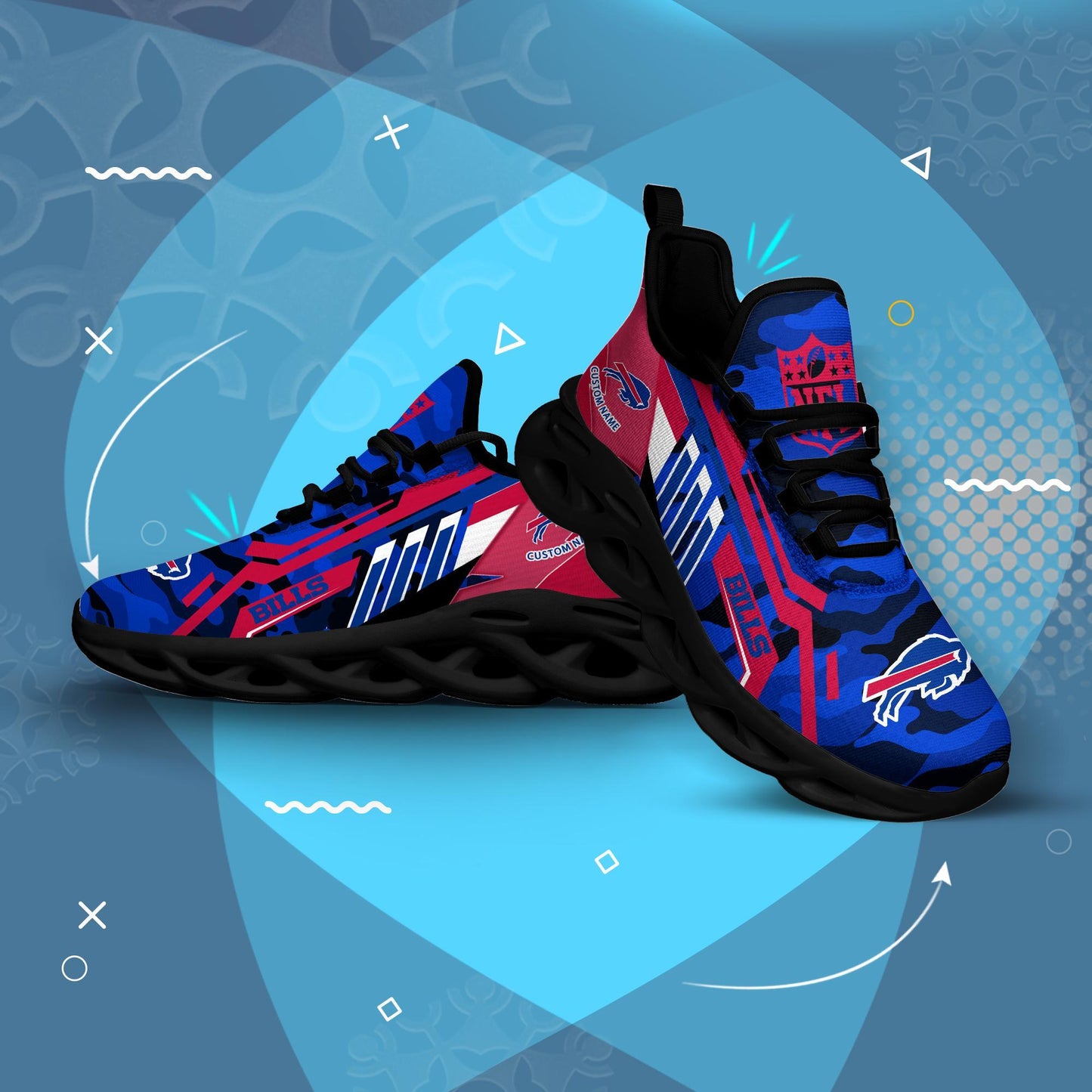 Ideafootwear Buffalo Bills Max Soul Shoes Sneakers For Men And Women