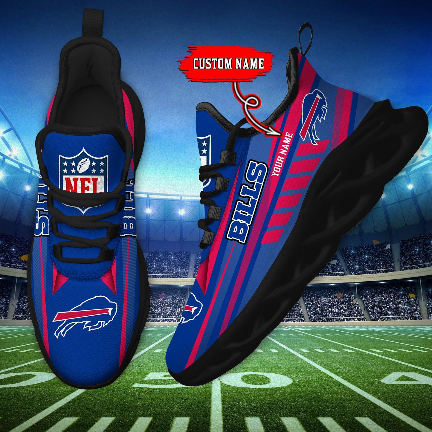 Ideafootwear Buffalo Bills Max Soul Shoes Sneakers For Men And Women