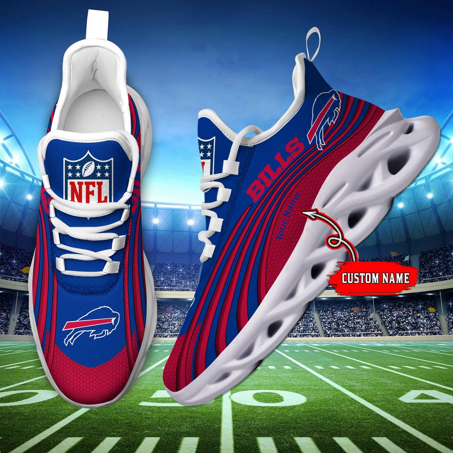 Ideafootwear Buffalo Bills Max Soul Shoes Sneakers For Men And Women