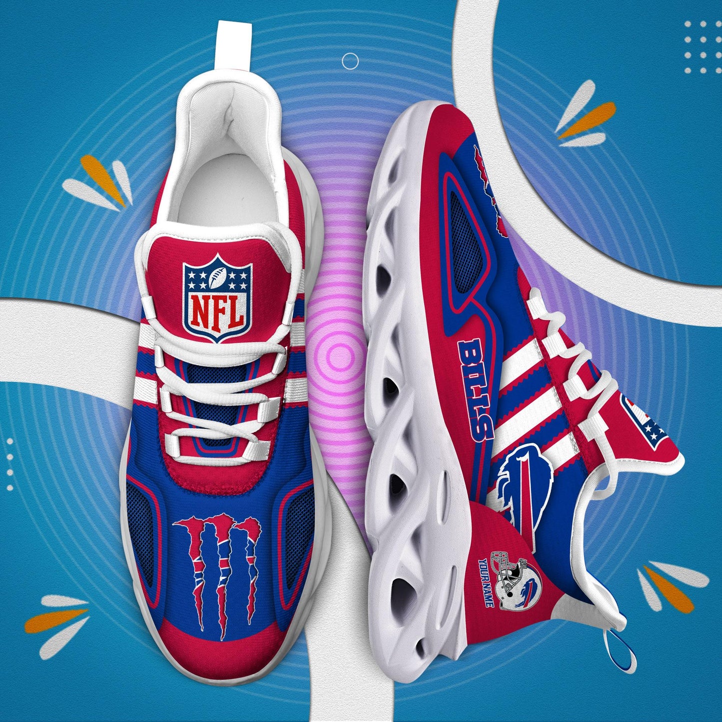 Ideafootwear Buffalo Bills Max Soul Shoes Sneakers For Men And Women