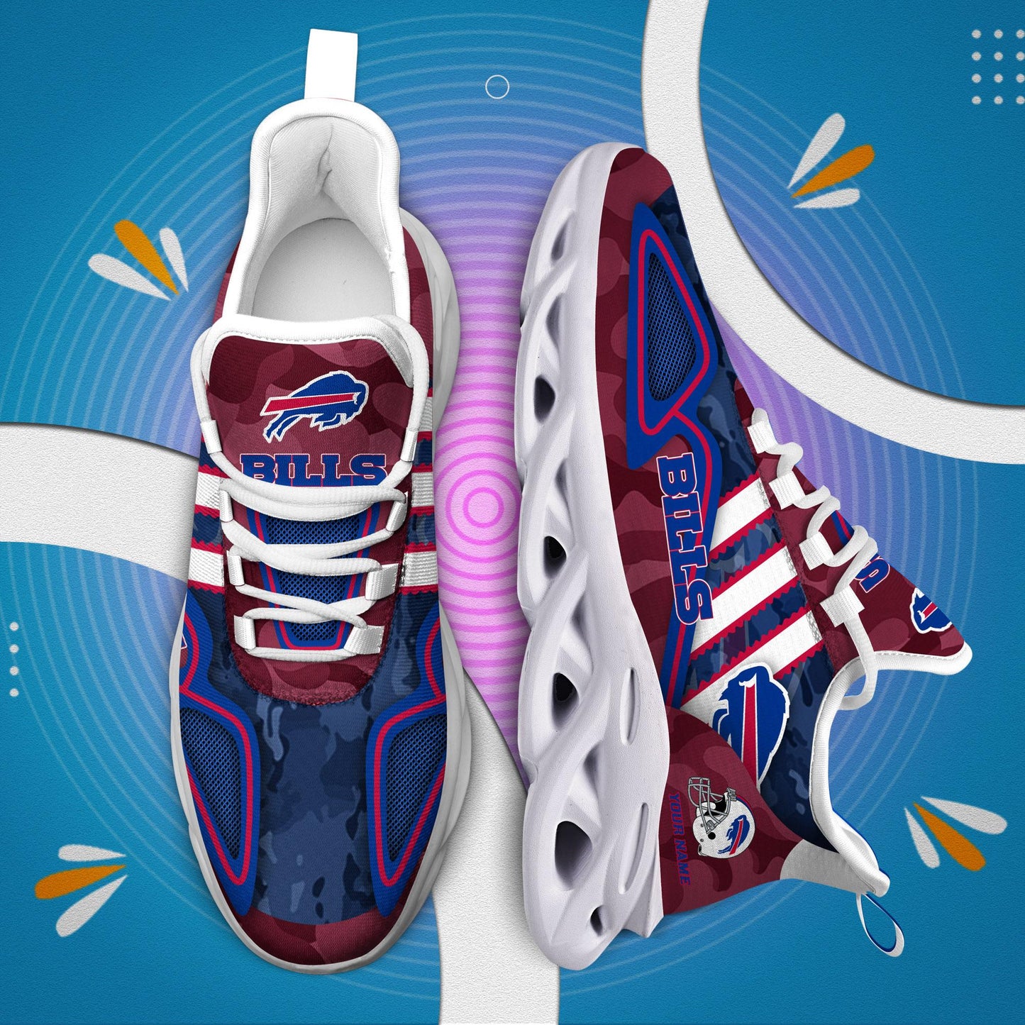 Ideafootwear Buffalo Bills Max Soul Shoes Sneakers For Men And Women