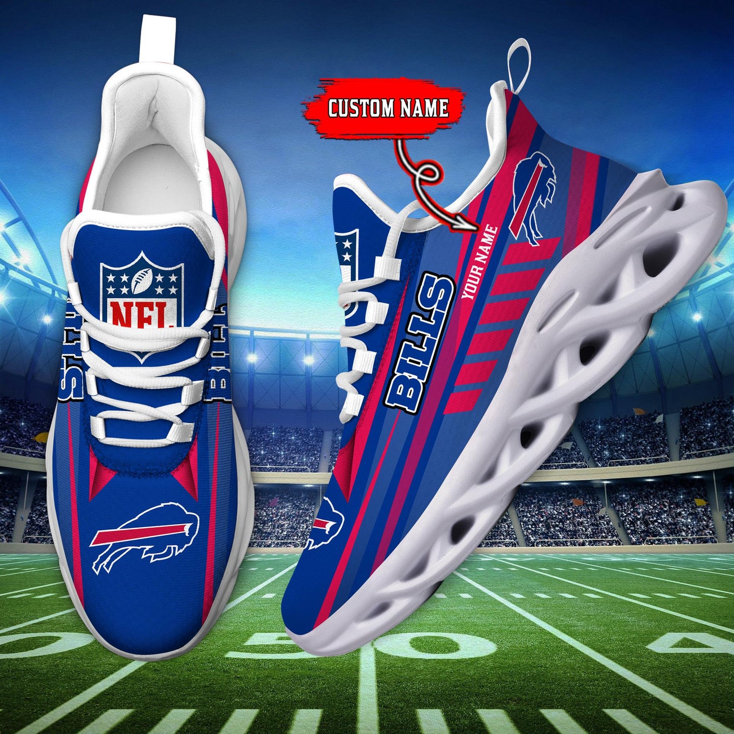 Ideafootwear Buffalo Bills Max Soul Shoes Sneakers For Men And Women