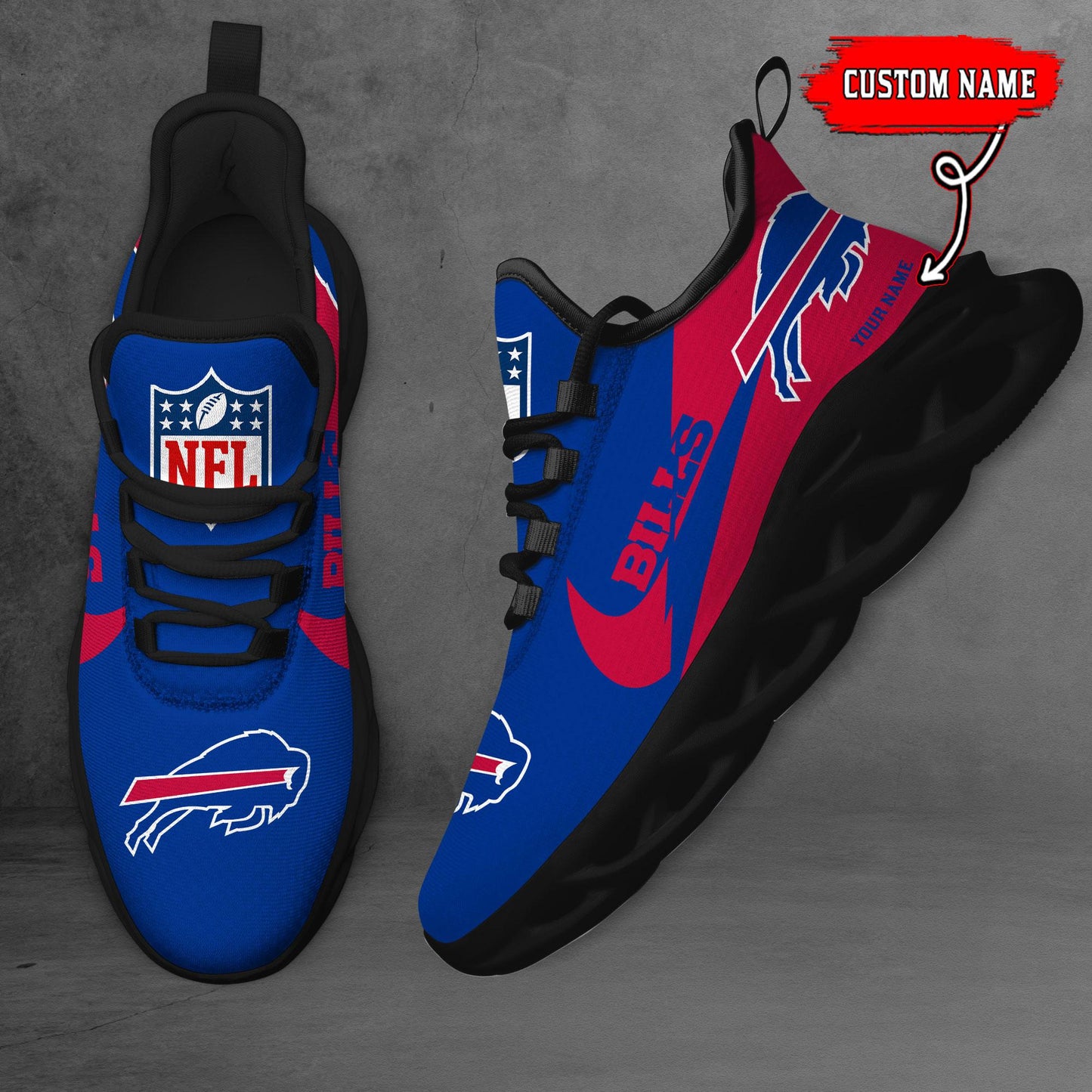 Ideafootwear Buffalo Bills Max Soul Shoes Sneakers For Men And Women
