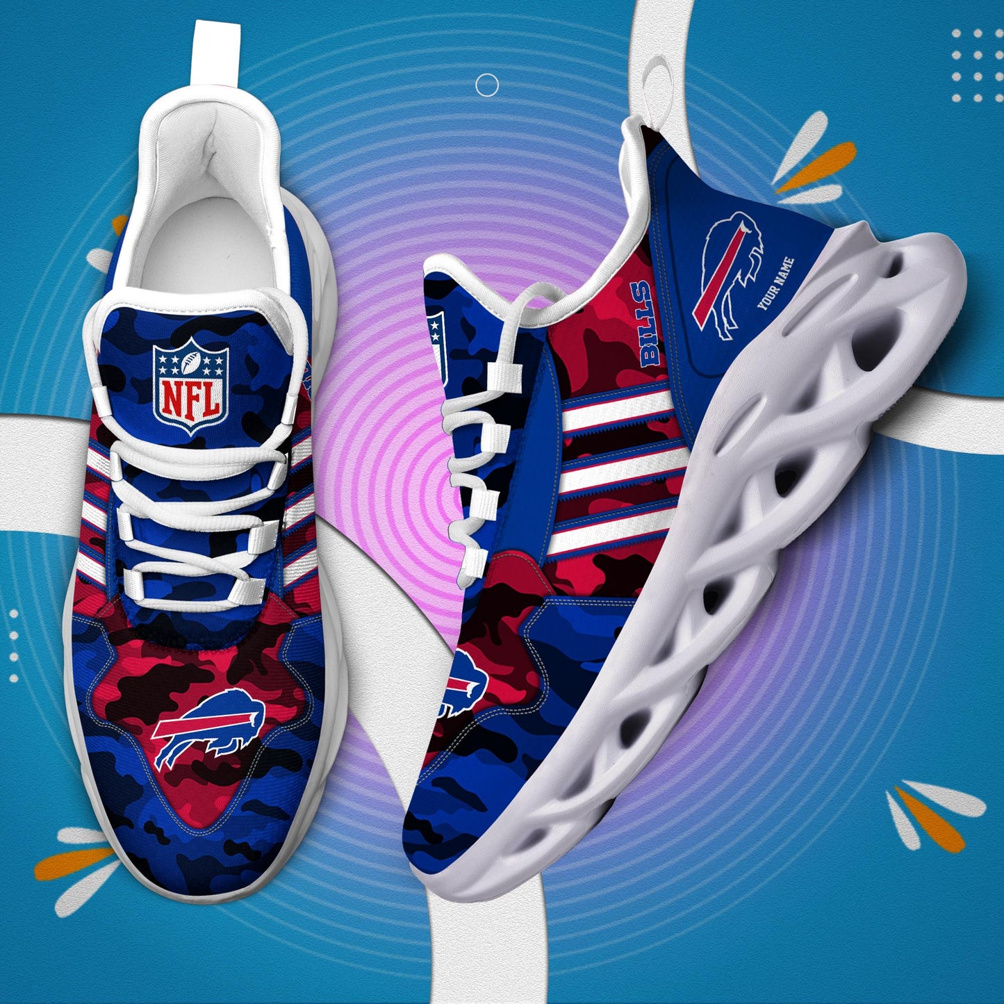 Ideafootwear Buffalo Bills Max Soul Shoes Sneakers For Men And Women