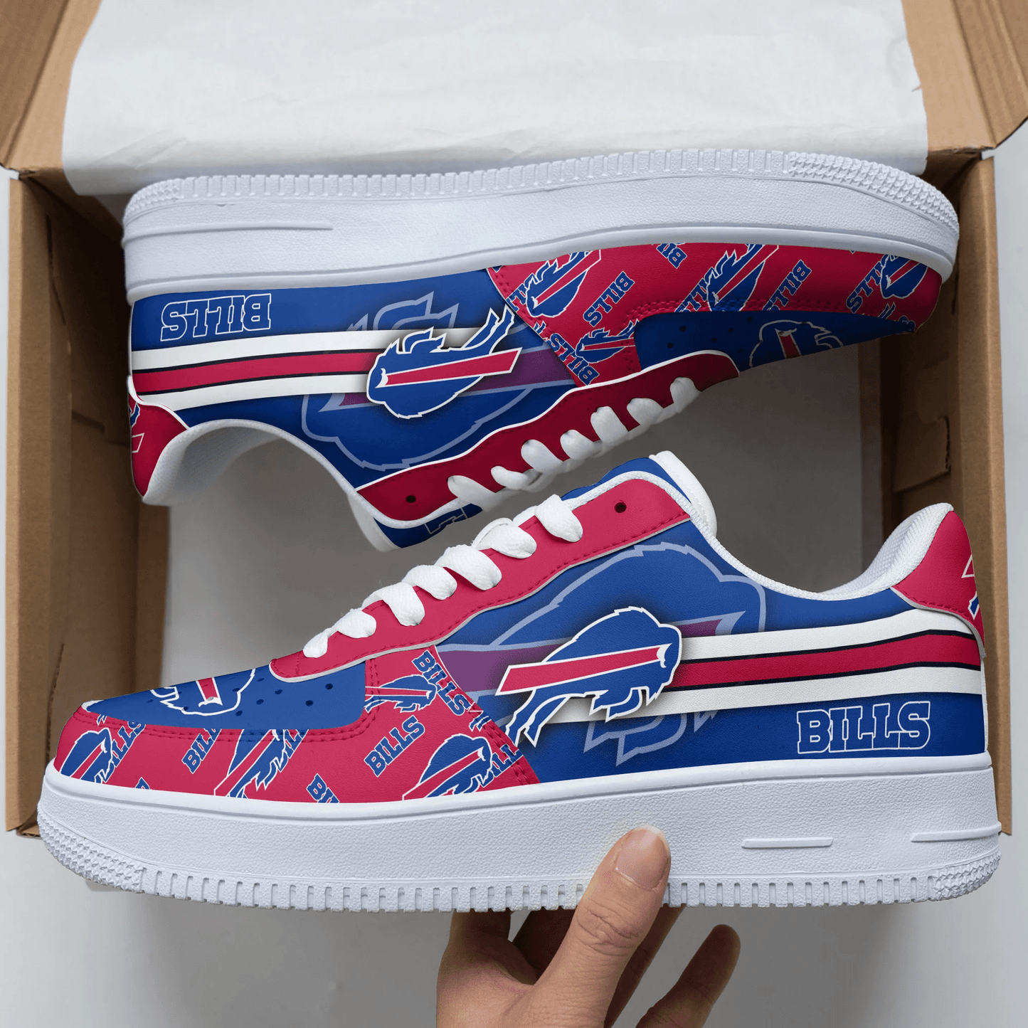 Ideafootwear Buffalo Bills NFL Air Low-Top Sneakers Shoes For Men And Women