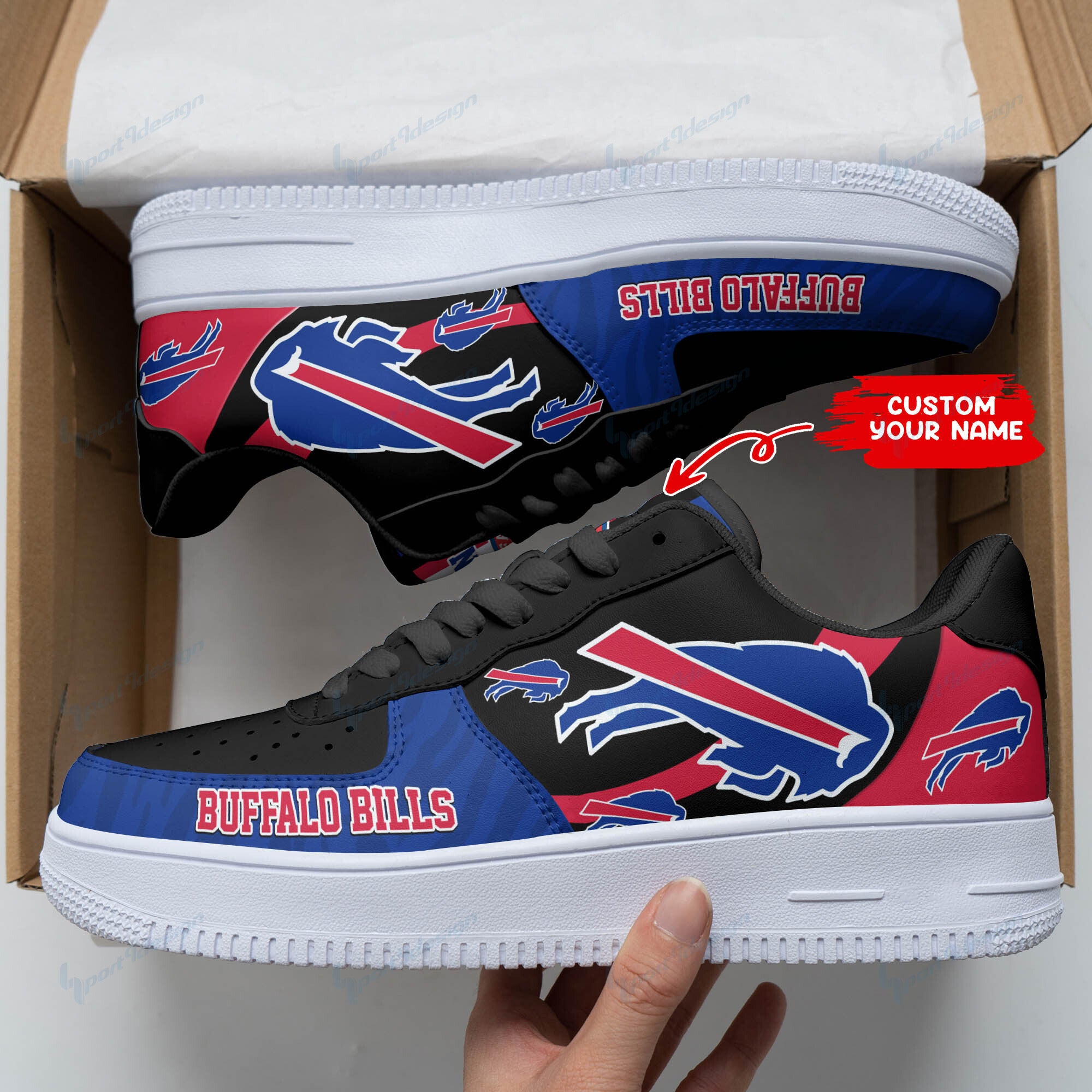 Ideafootwear Buffalo Bills NFL Air Low-Top Sneakers Shoes For Men And Women