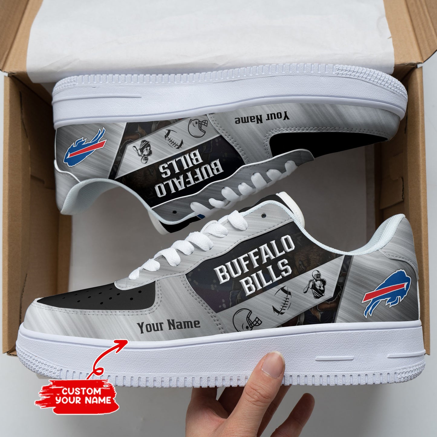 Ideafootwear Buffalo Bills NFL Air Low-Top Sneakers Shoes For Men And Women