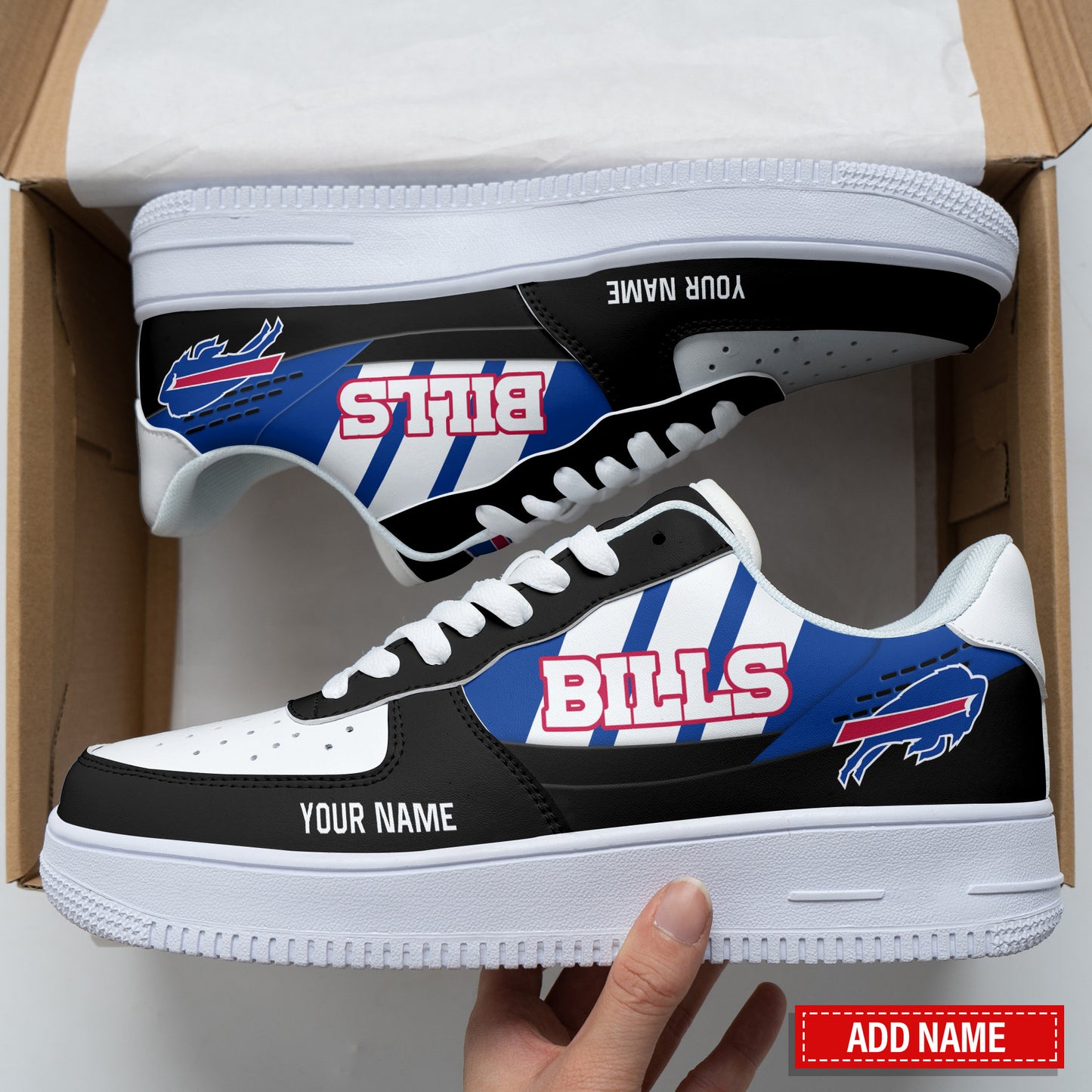 Ideafootwear Buffalo Bills NFL Air Low-Top Sneakers Shoes For Men And Women