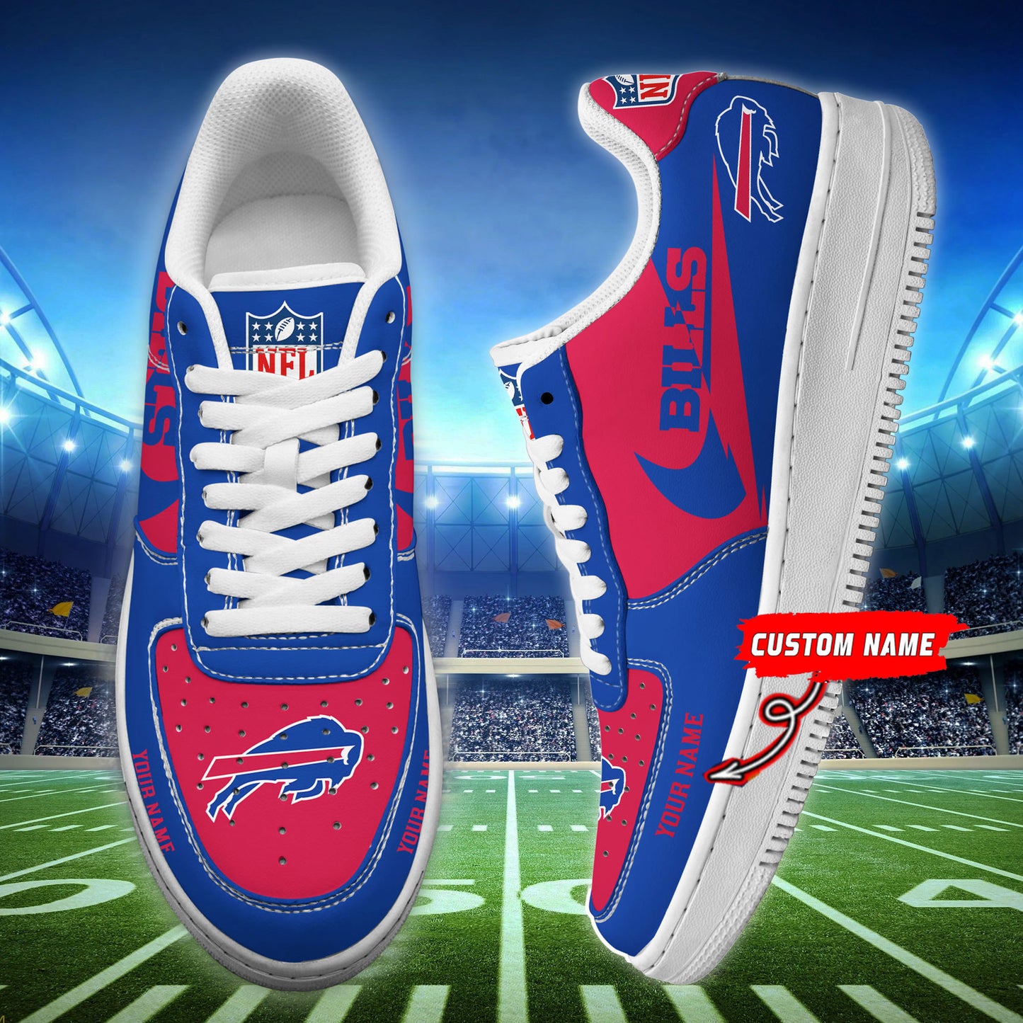 Ideafootwear Buffalo Bills NFL Air Low-Top Sneakers Shoes For Men And Women