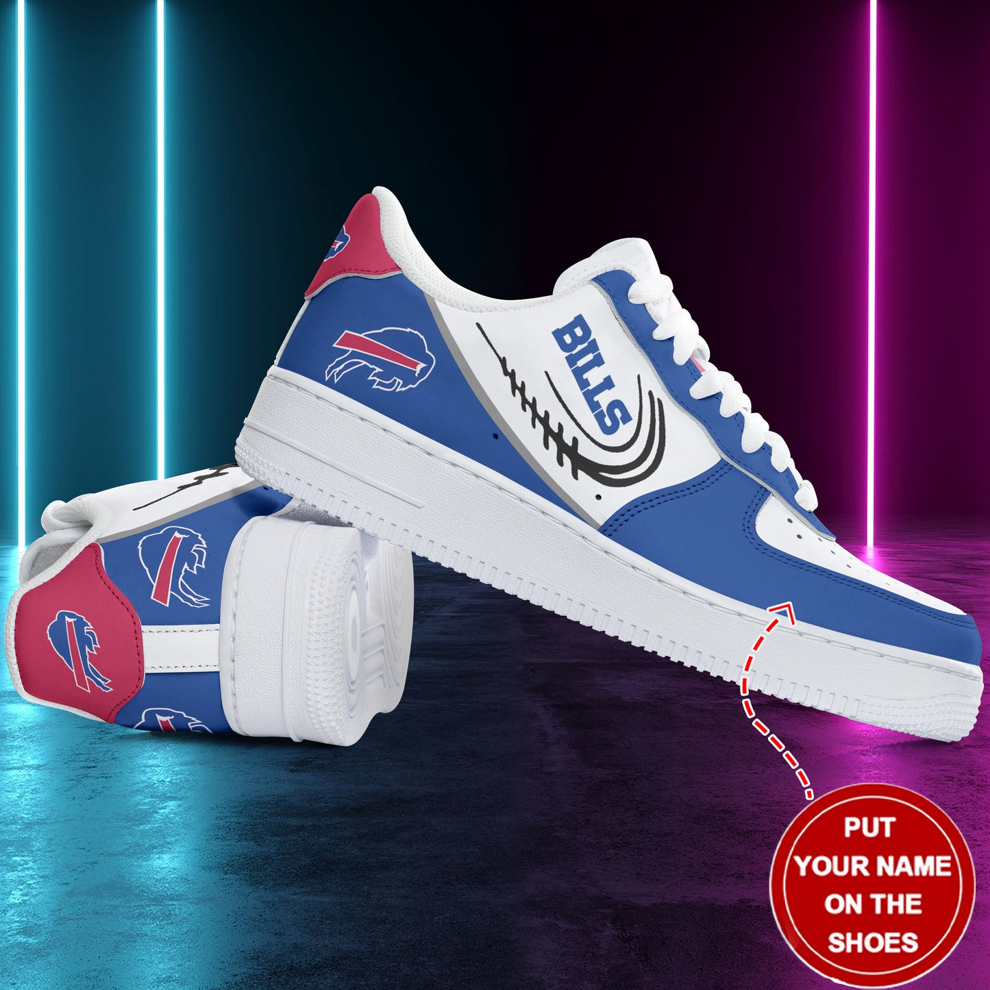 Ideafootwear Buffalo Bills NFL Air Low-Top Sneakers Shoes For Men And Women