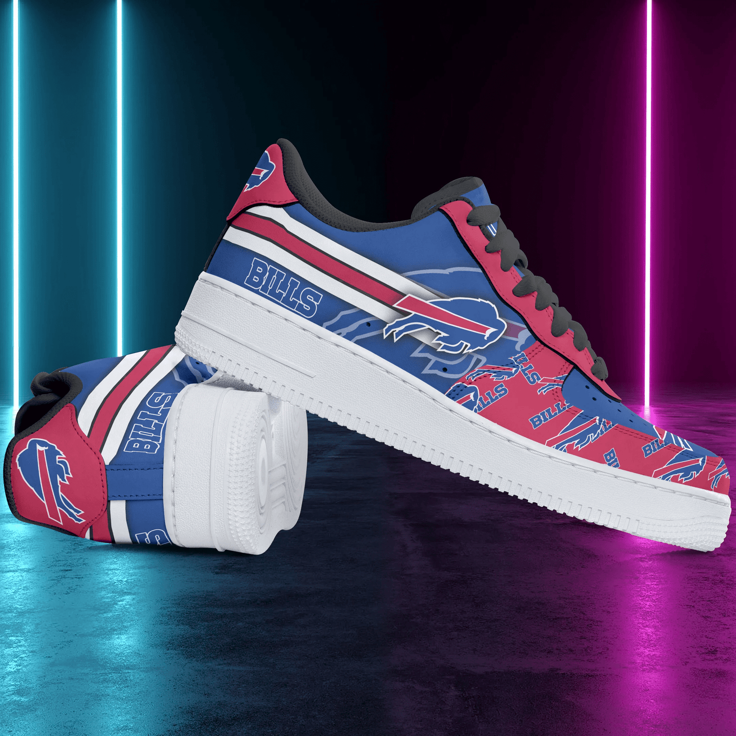 Ideafootwear Buffalo Bills NFL Air Low-Top Sneakers Shoes For Men And Women