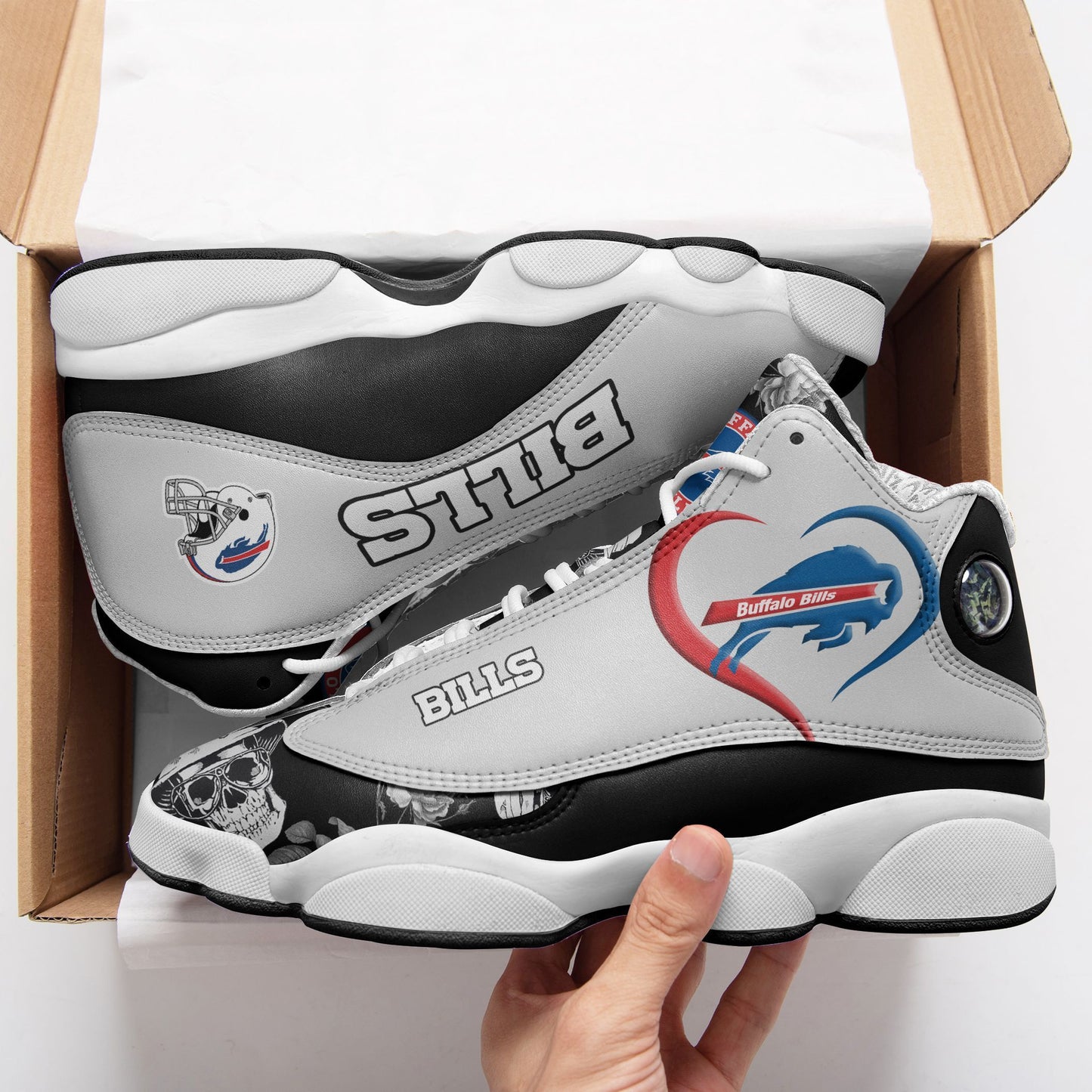 Ideafootwear Buffalo Bills NFL AJ13 Sneakers Shoes For Men And Women