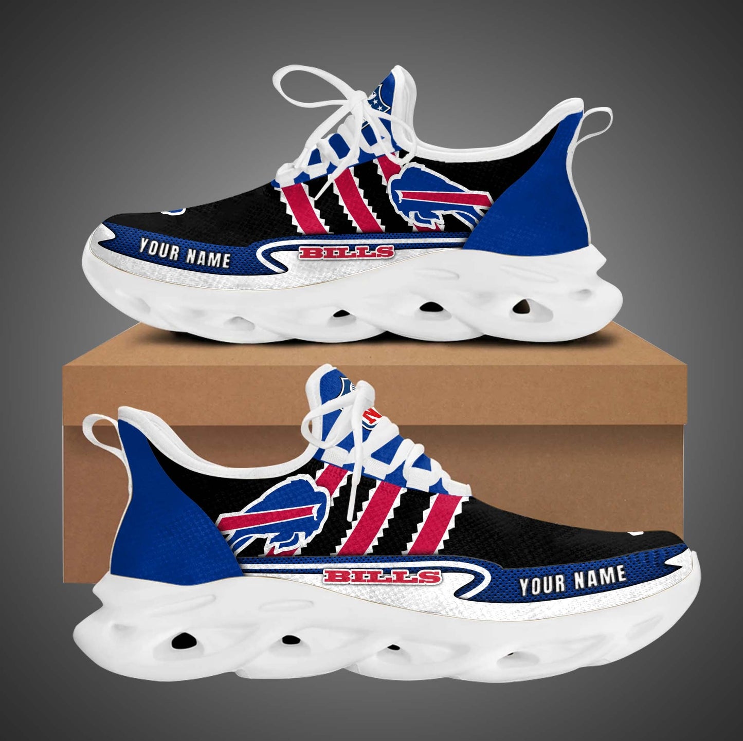 Ideafootwear Buffalo Bills NFL Max Soul Shoes Sneakers For Men And Women