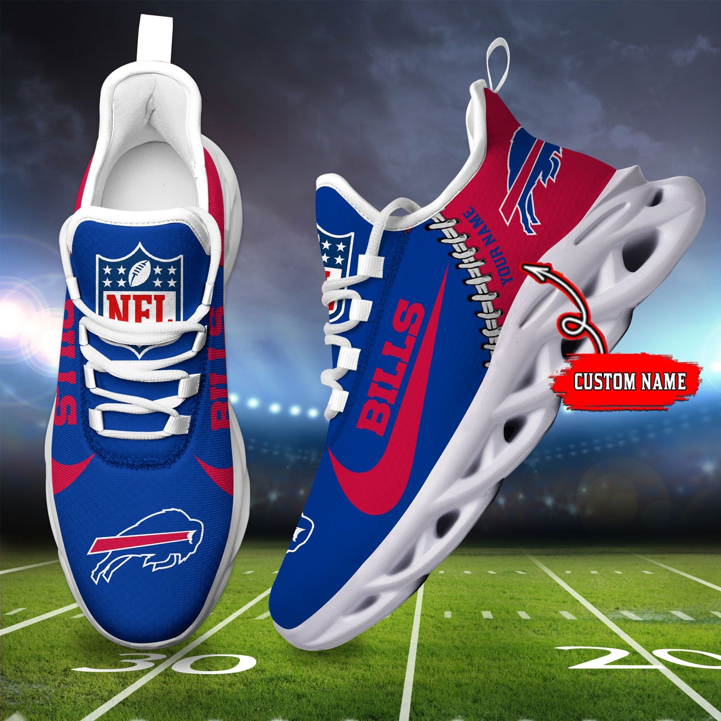 Ideafootwear Buffalo Bills NFL Max Soul Shoes Sneakers For Men And Women