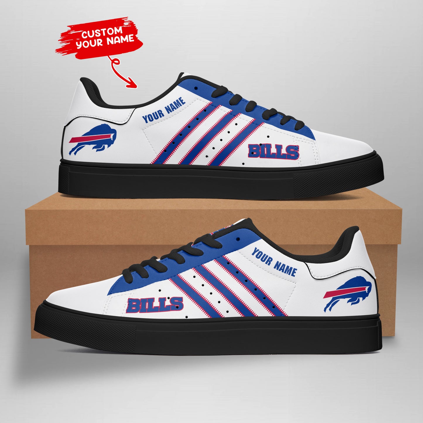 Ideafootwear Buffalo Bills Skate Stan Shoes Sneakes For Men And Women