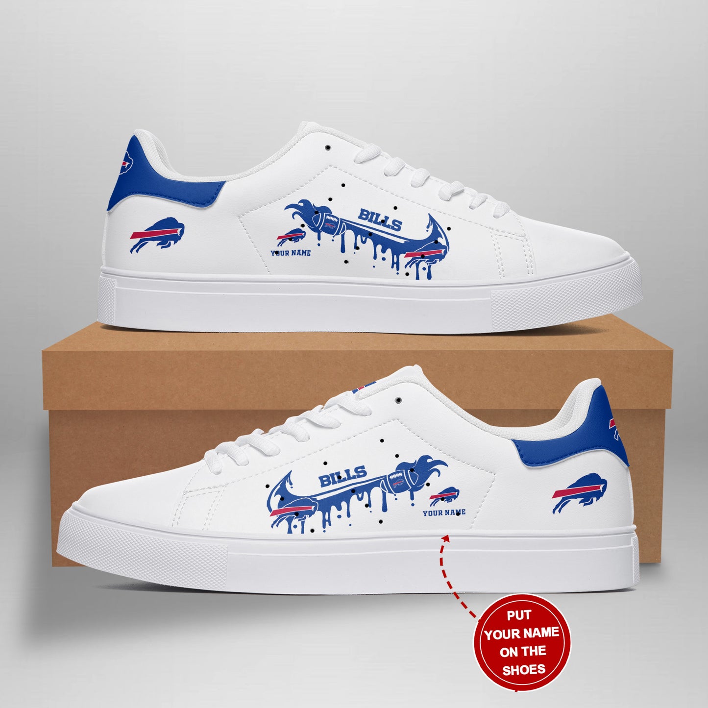 Ideafootwear Buffalo Bills Skate Stan Shoes Sneakes For Men And Women
