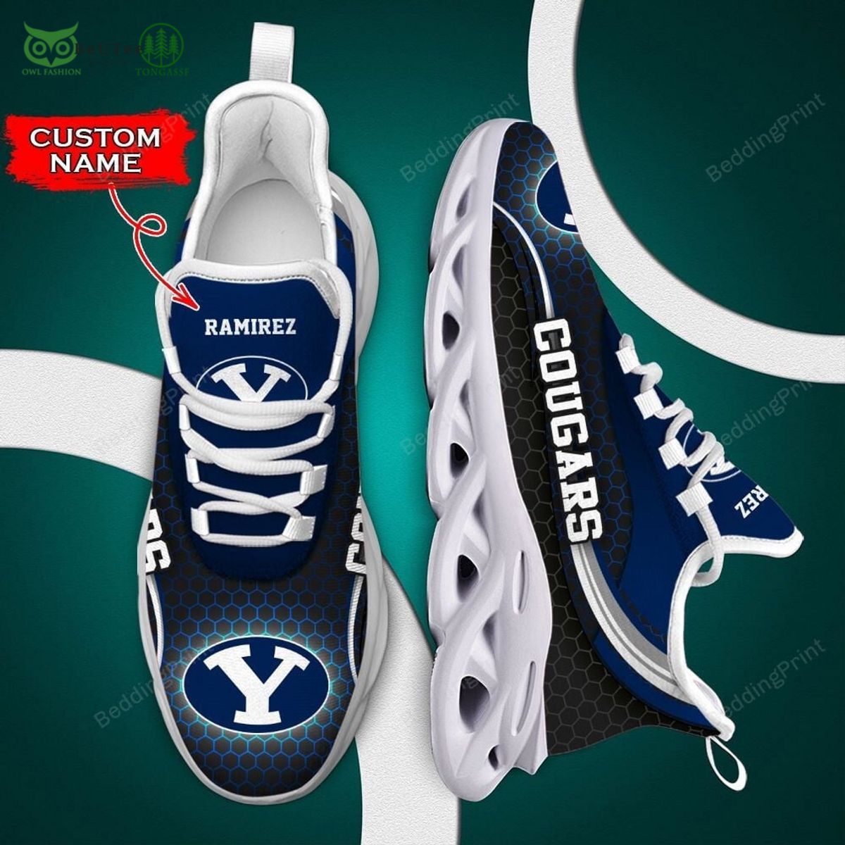 Ideafootwear BYU Cougars Max Soul Shoes Sneakers For Men And Women