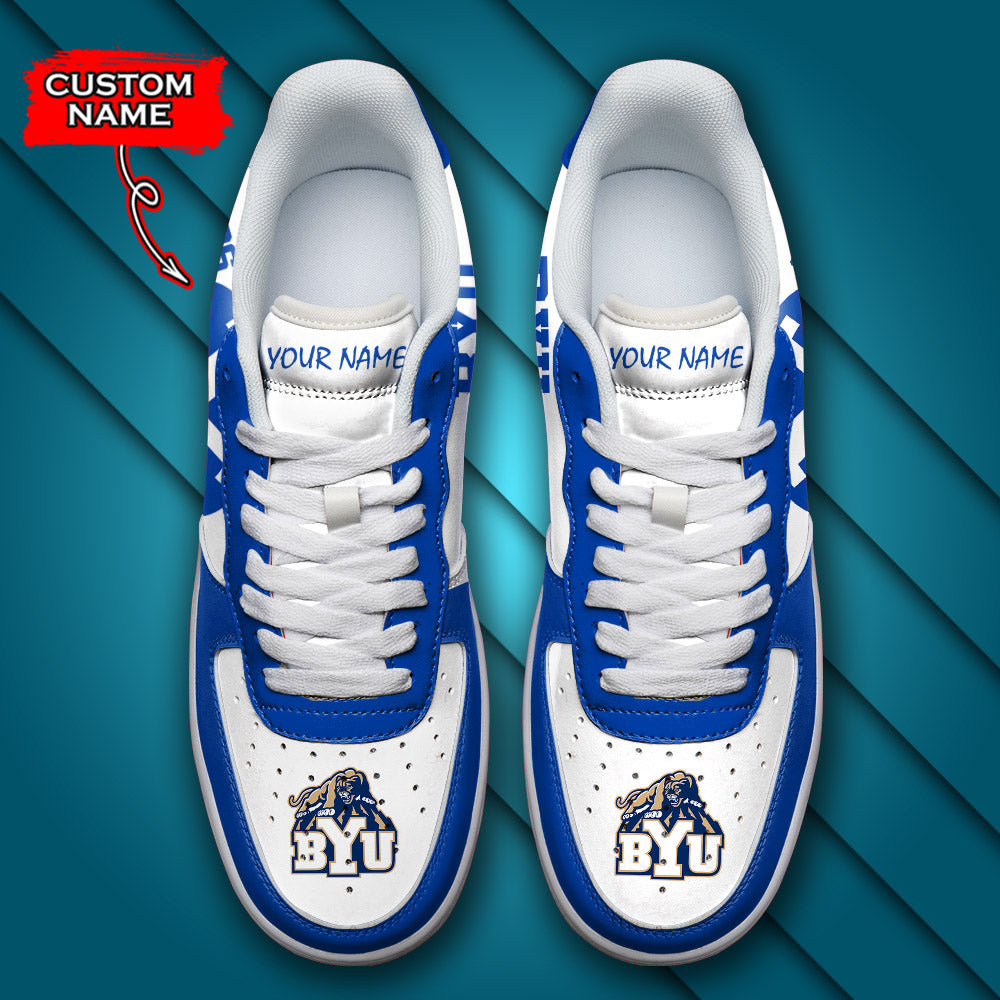 Ideafootwear BYU Cougars NCAA Air Low-Top Sneakers Shoes For Men And Women