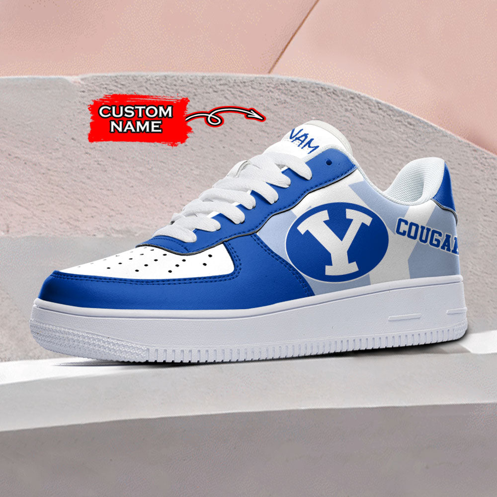 Ideafootwear BYU Cougars NCAA Air Low-Top Sneakers Shoes For Men And Women
