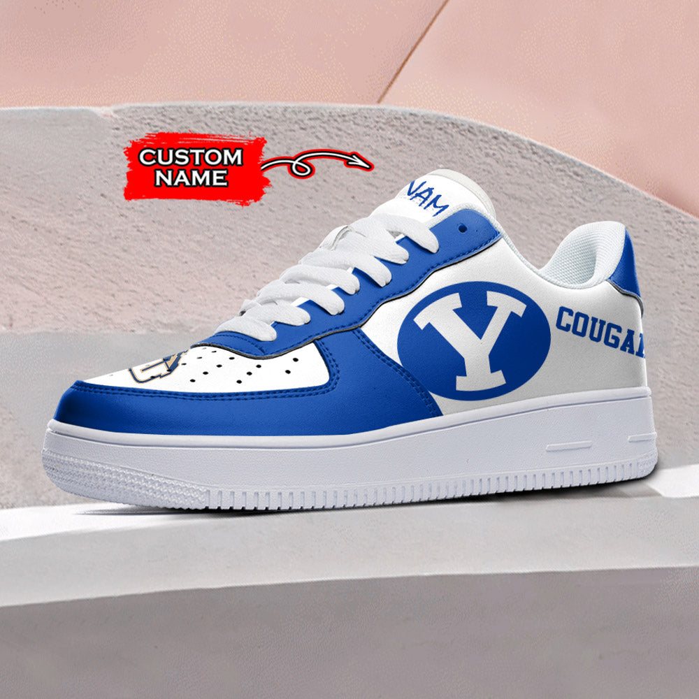 Ideafootwear BYU Cougars NCAA Air Low-Top Sneakers Shoes For Men And Women